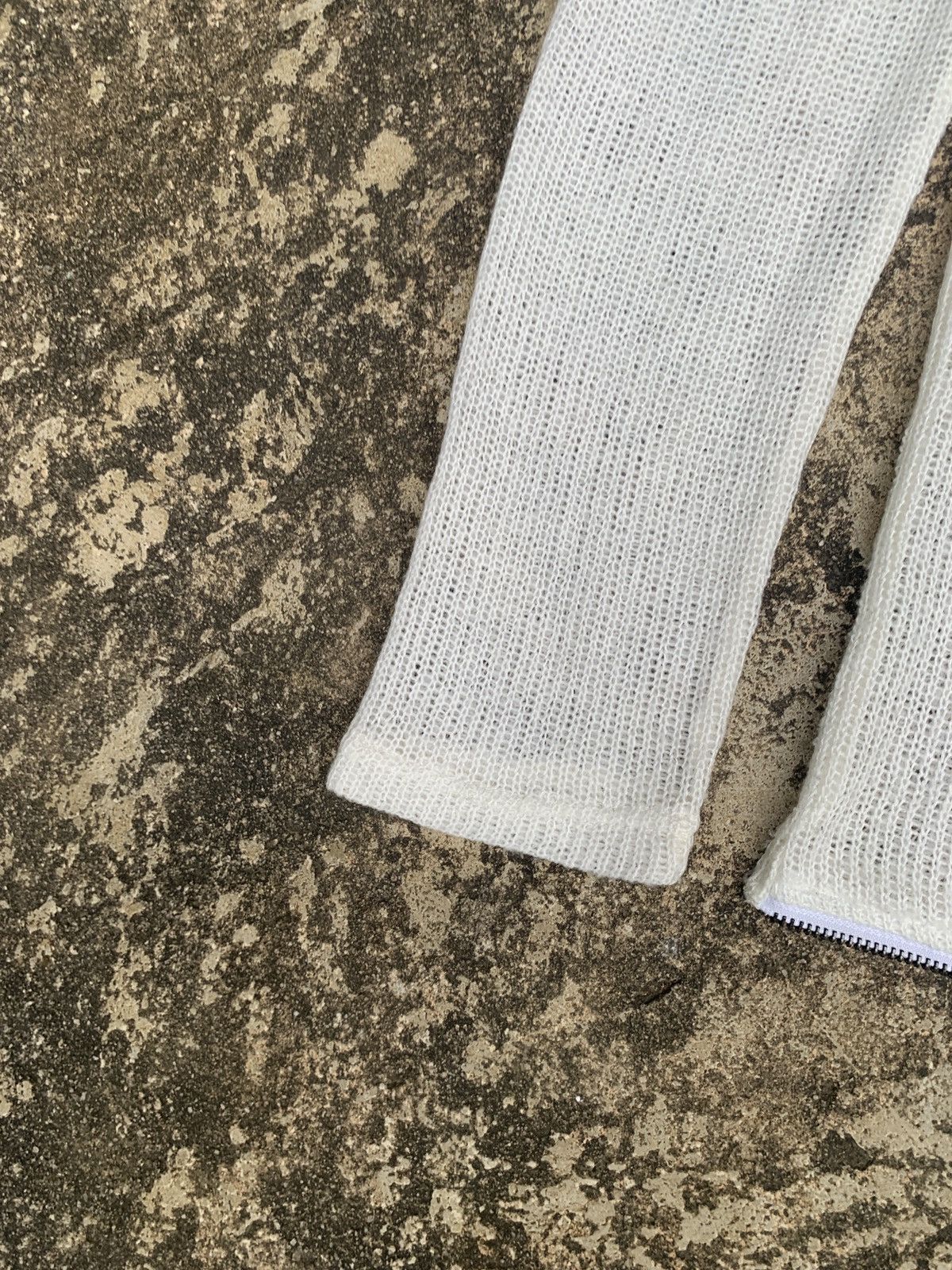 If Six Was Nine × Japanese Brand × Le Grande Bleu (L.G.B.) y2k Bernings Sho Wide Neck Unique Zip White Knitted Sweater Size L / US 10 / IT 46 - 2 Thumbnail