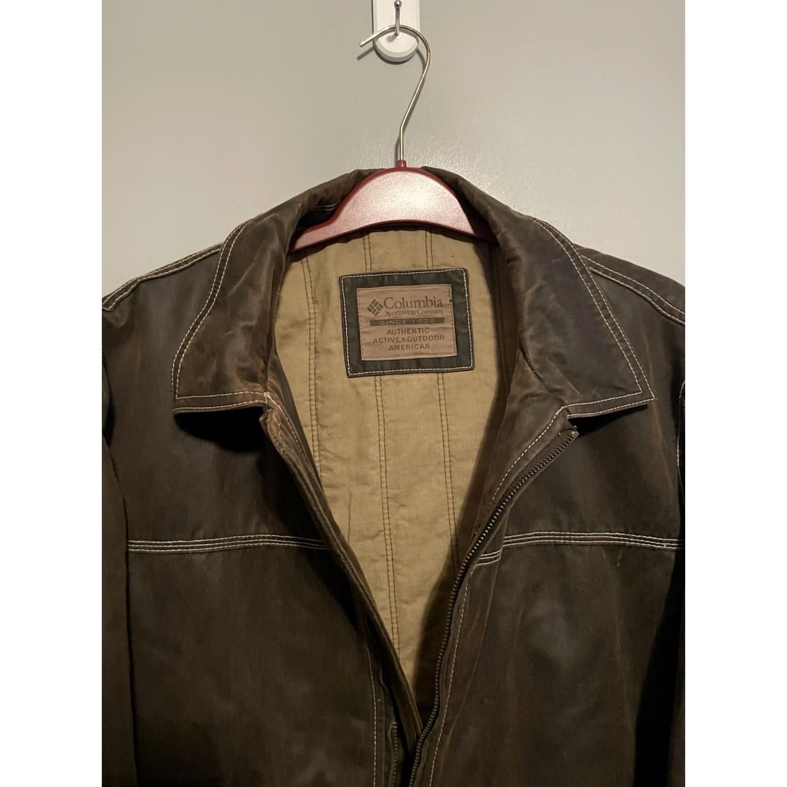 Vintage Columbia Leather Jacket Men XL Brown Bomber Coat Insulated Lined Biker Style Size US XL / EU 56 / 4 - 3 Thumbnail