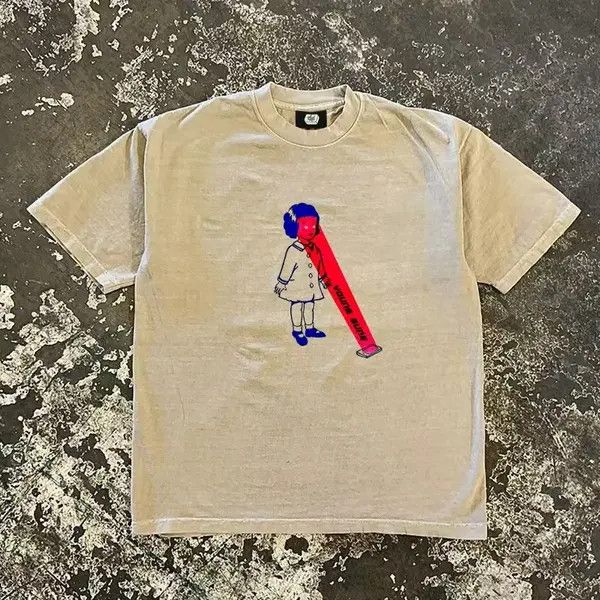 Japanese Brand Apricot color little girl pattern all-match cotton tee Size US L / EU 52-54 / 3 - 5 Thumbnail