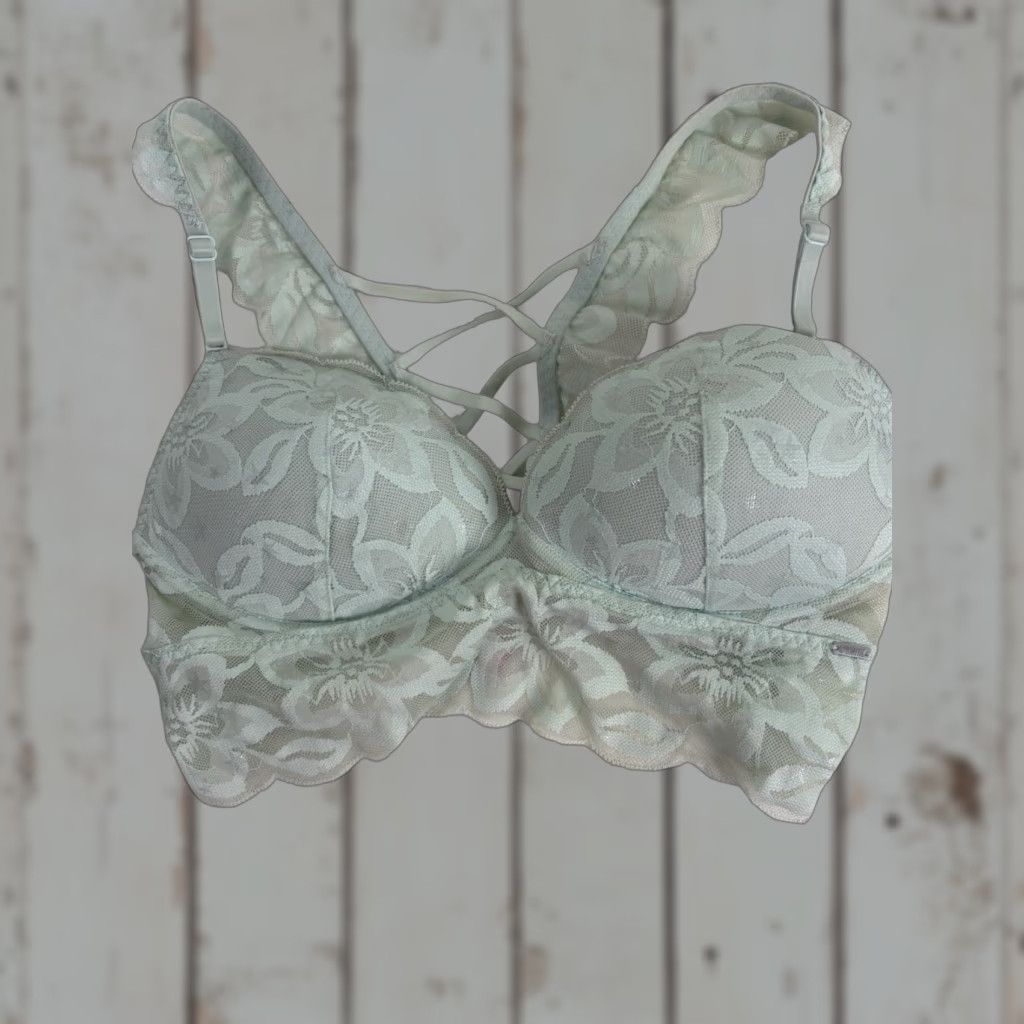 Victoria's Secret Pink Victoria's Secret Mint Green Lace Covered Push Up Bra Womens Size 34C Size ONE SIZE - 1 Thumbnail