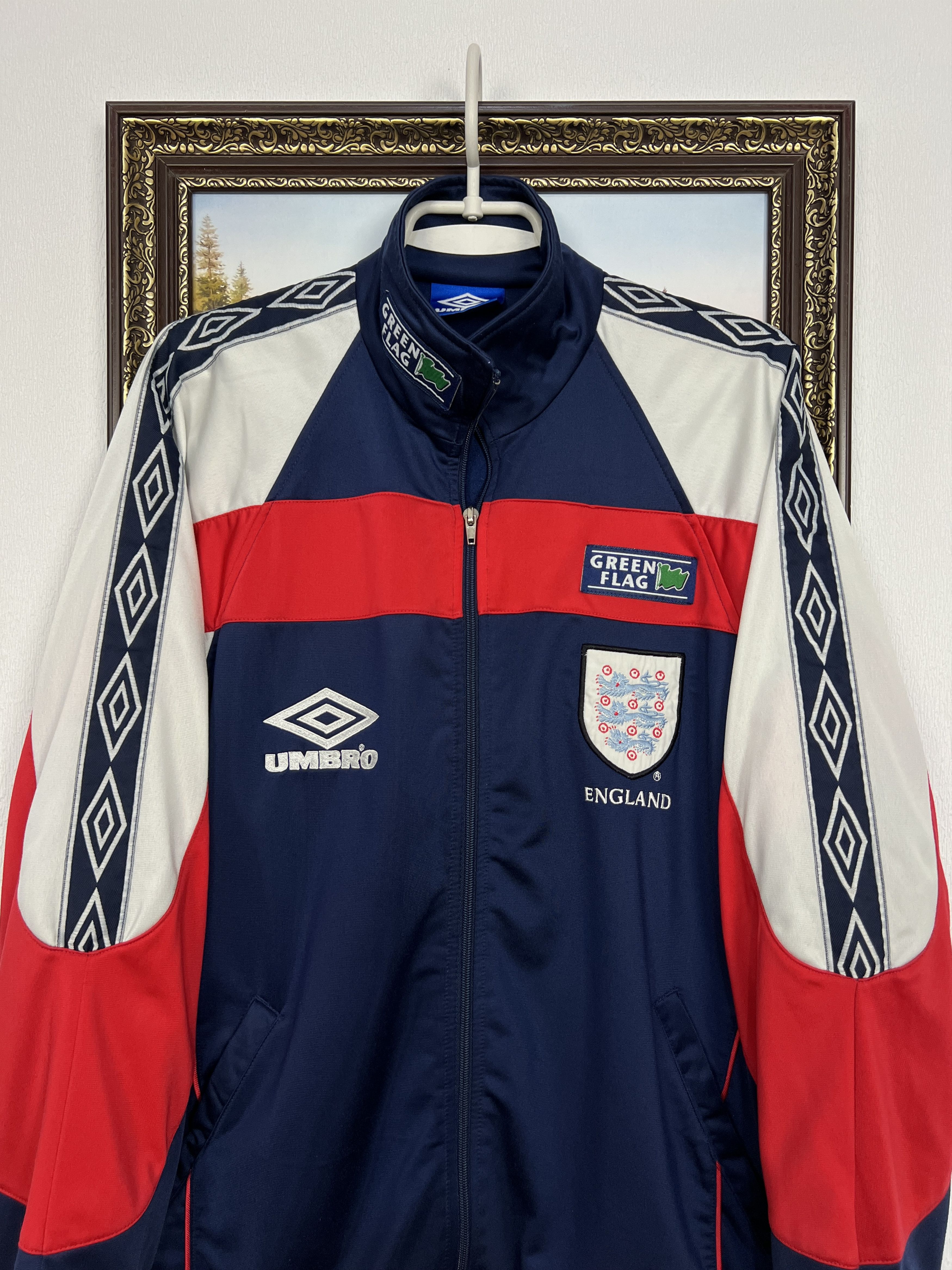 Umbro Vintage 90's Umbro England Green Flag Football Jacket Size US M / EU 48-50 / 2 - 2 Thumbnail