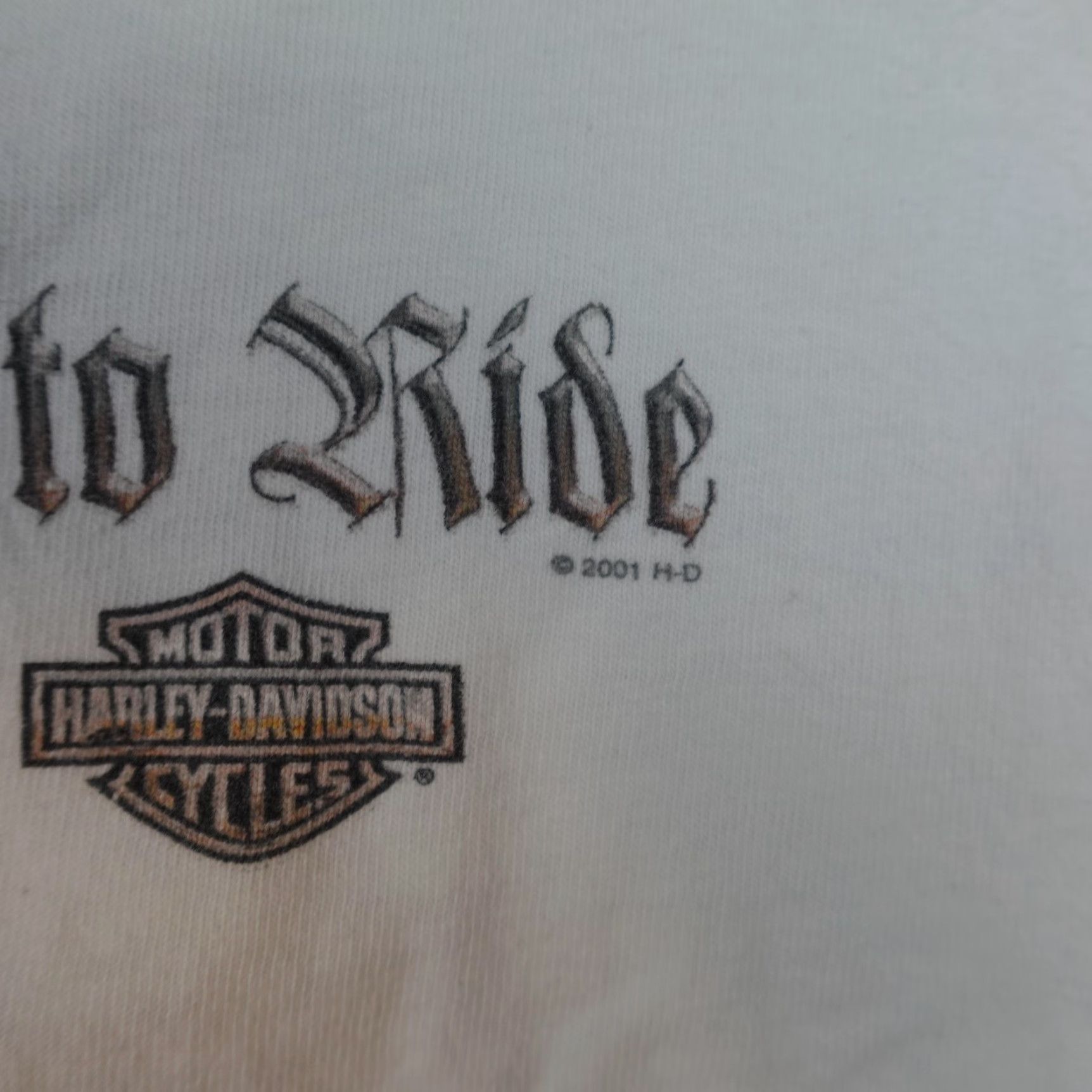 Harley Davidson VINTAGE Harley-Davidson Shirt Mens Large White Born To Ride Eagle Wyoming 2001 Size US L / EU 52-54 / 3 - 3 Thumbnail