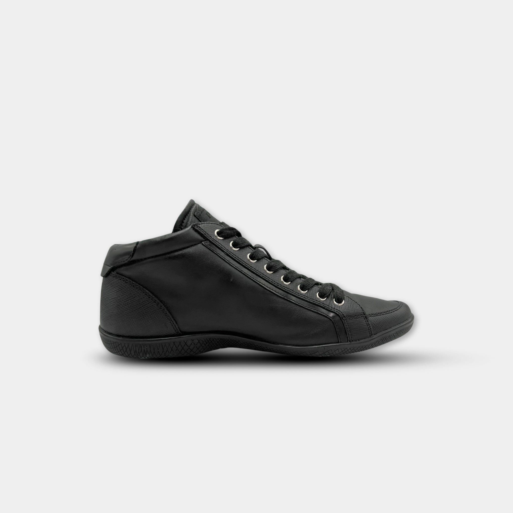 Prada Prada 2000s Black Leather Mid-Height Sneakers Size US 6 / IT 36 - 5 Thumbnail