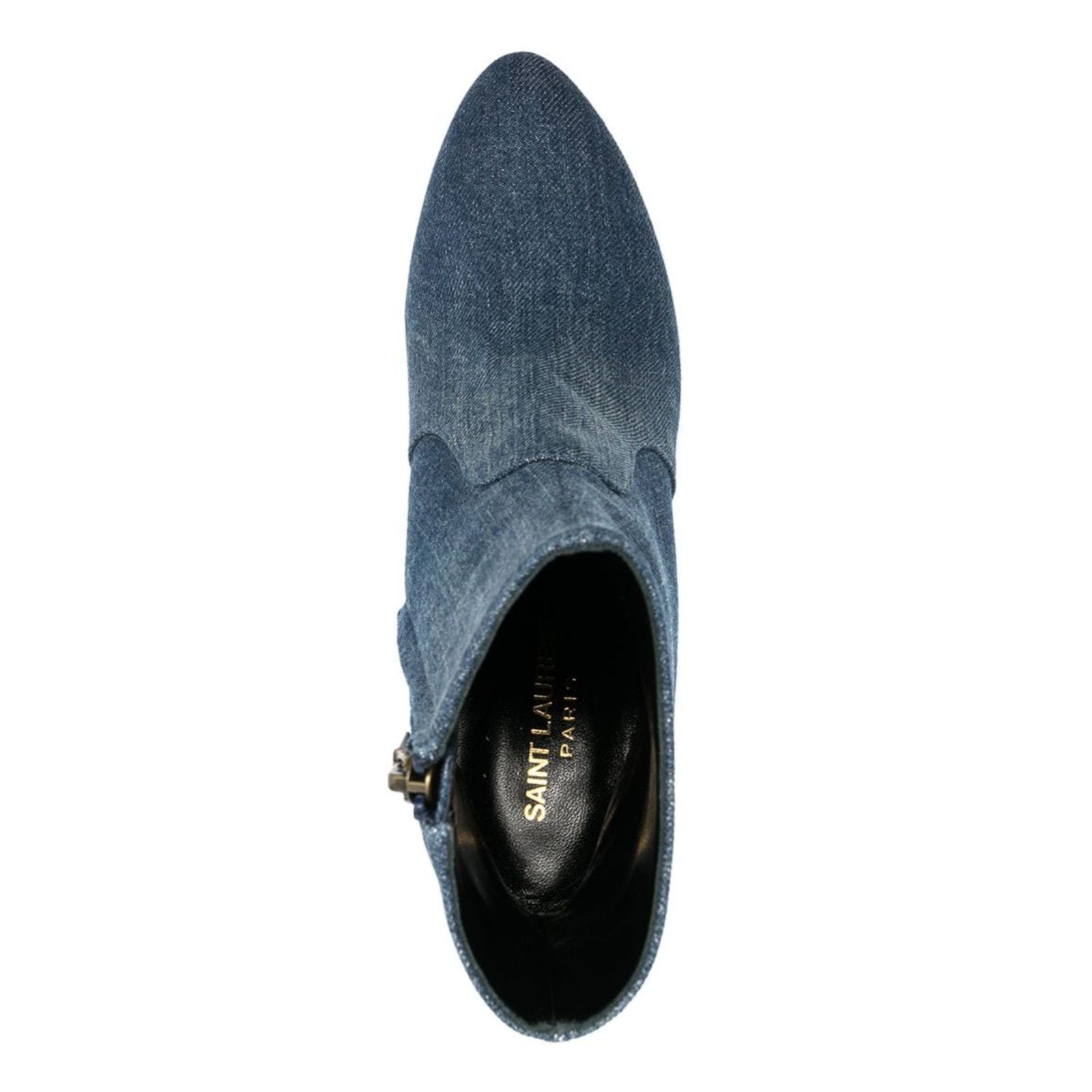 Yves Saint Laurent Saint Laurent Lou 75 Blue Jeans Denim YSL Zip Block Heel Size US 6.5 / IT 36.5 - 6 Thumbnail