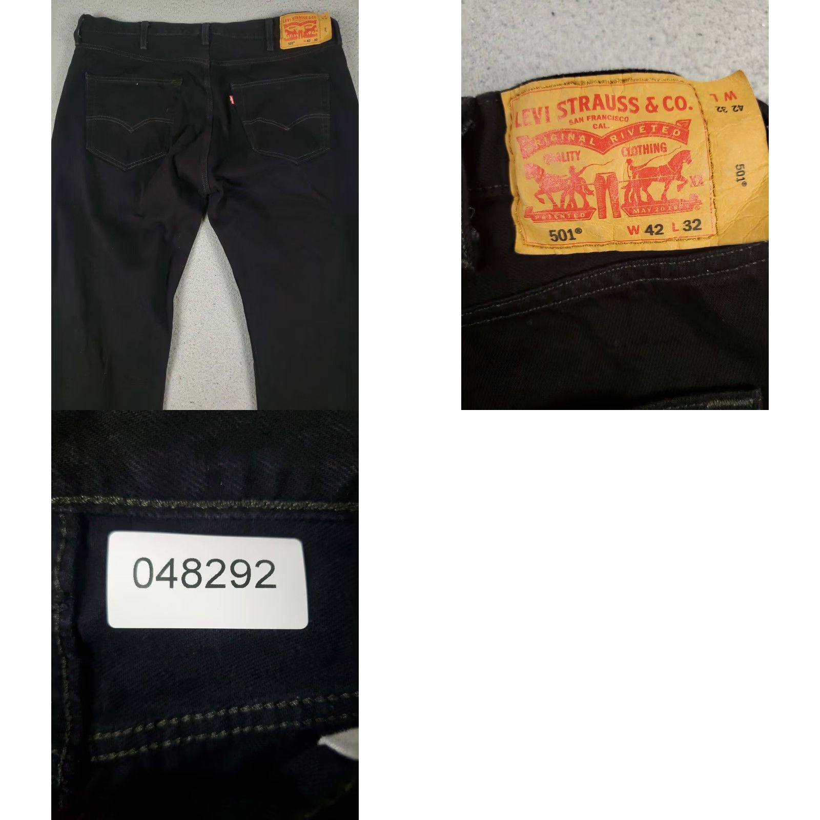 Levi's Mens Levis Jeans 42x30 Extra Large XL Black Straight Leg Denim Pants Size US 42 / EU 58 - 8 Thumbnail