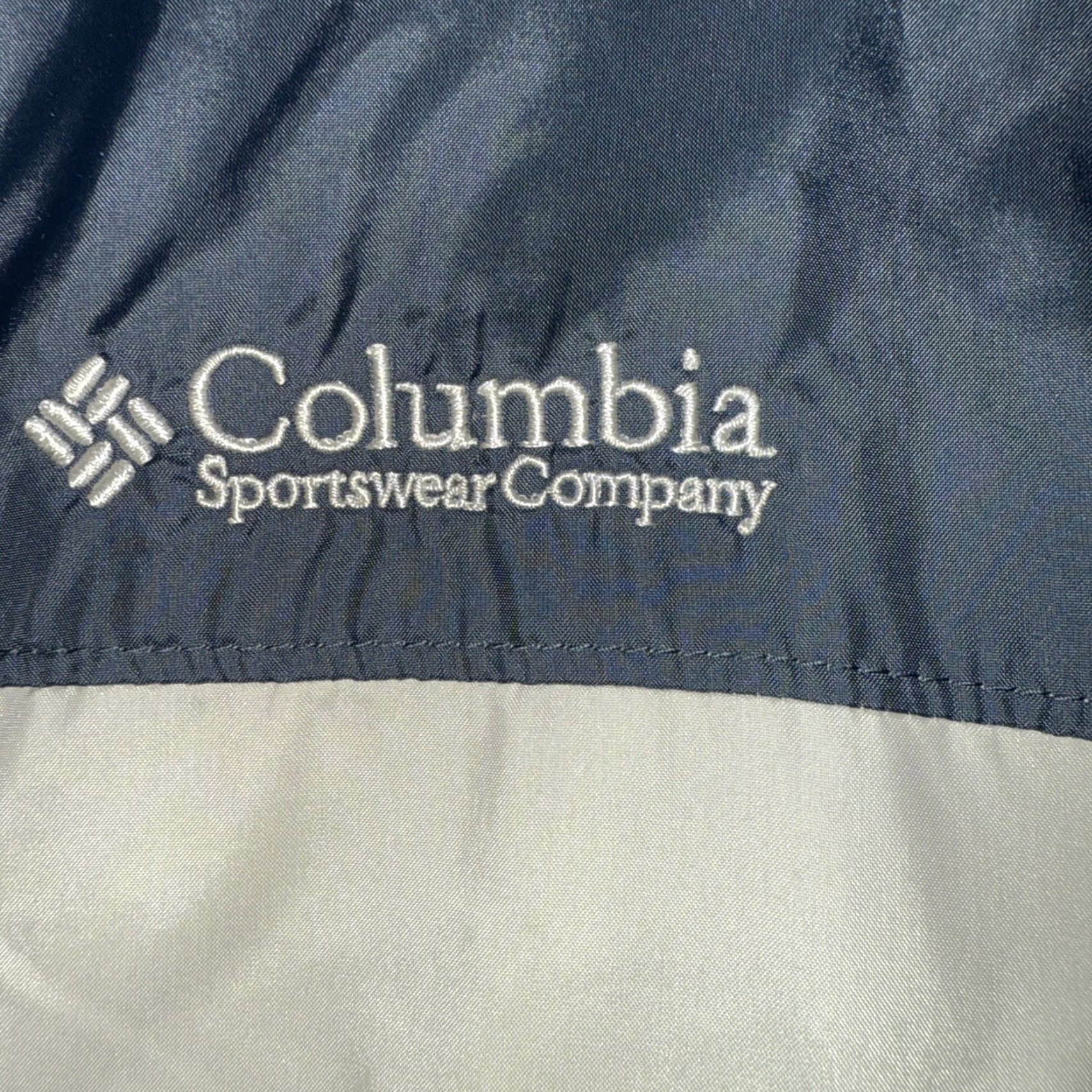 Rains Columbia Jacket Men’s M Nylon Lightweight Outdoor Hiking Windbreaker Zip Pockets Packable Dark Blue Gray Tan Logo Size US M / EU 48-50 / 2 - 4 Thumbnail
