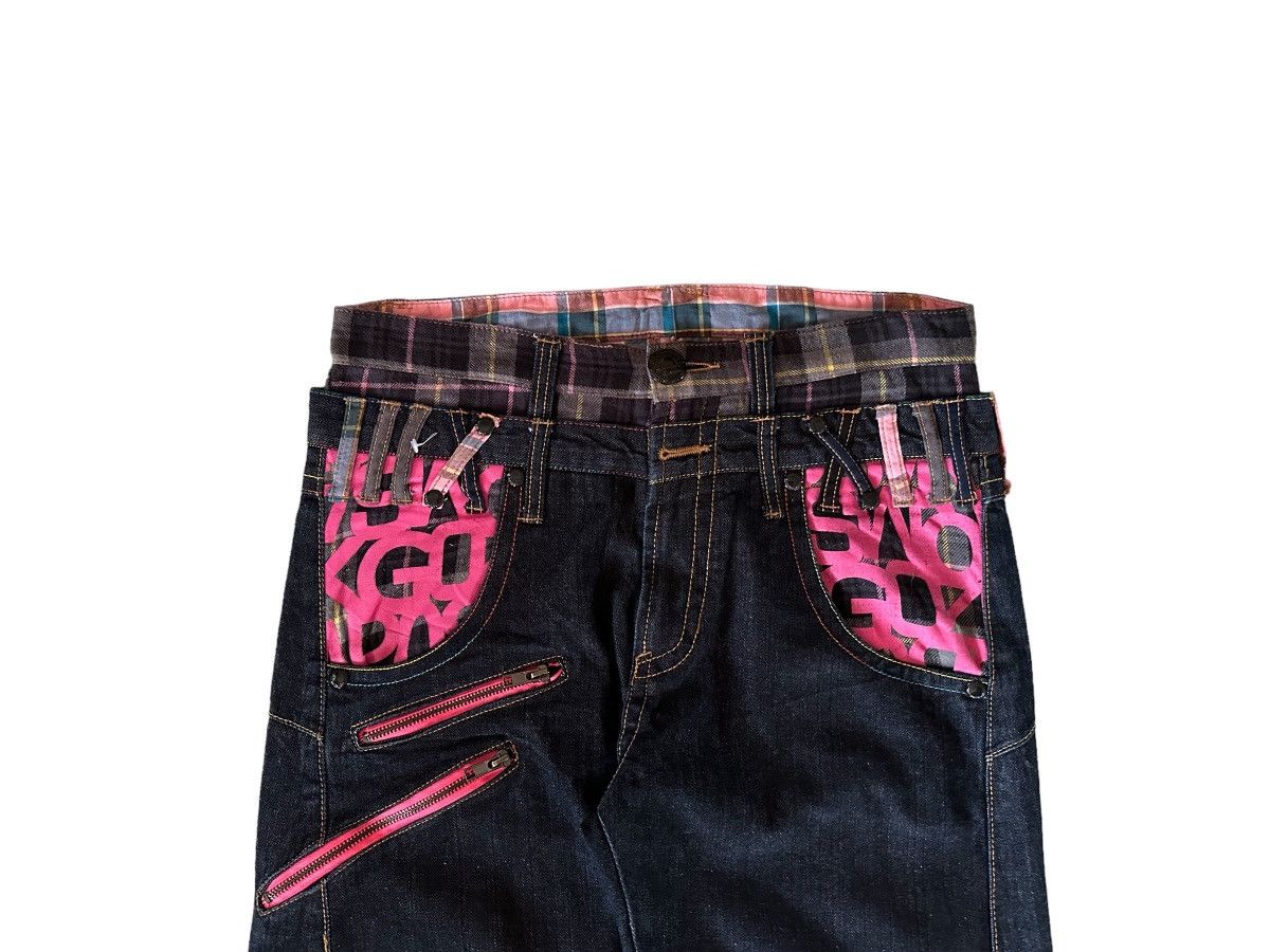 Le Grande Bleu (L.G.B.) Double Waist Punk Zipper Denim Jeans Size US 31 - 4 Thumbnail