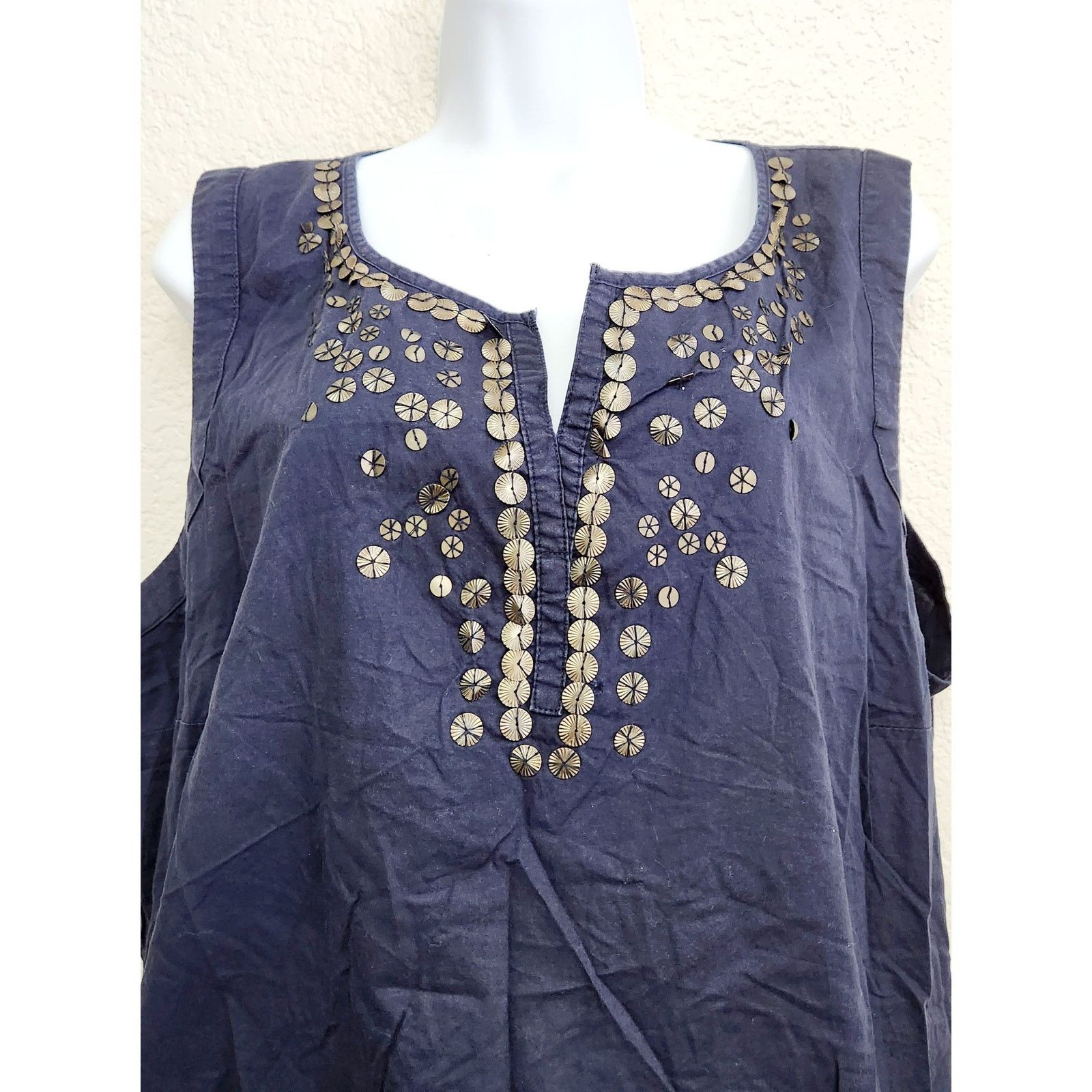 Other St John's Bay Navy Blue Sleeveless V Neck Top 3X Plus Size 3XL / US 20-22 - 2 Thumbnail