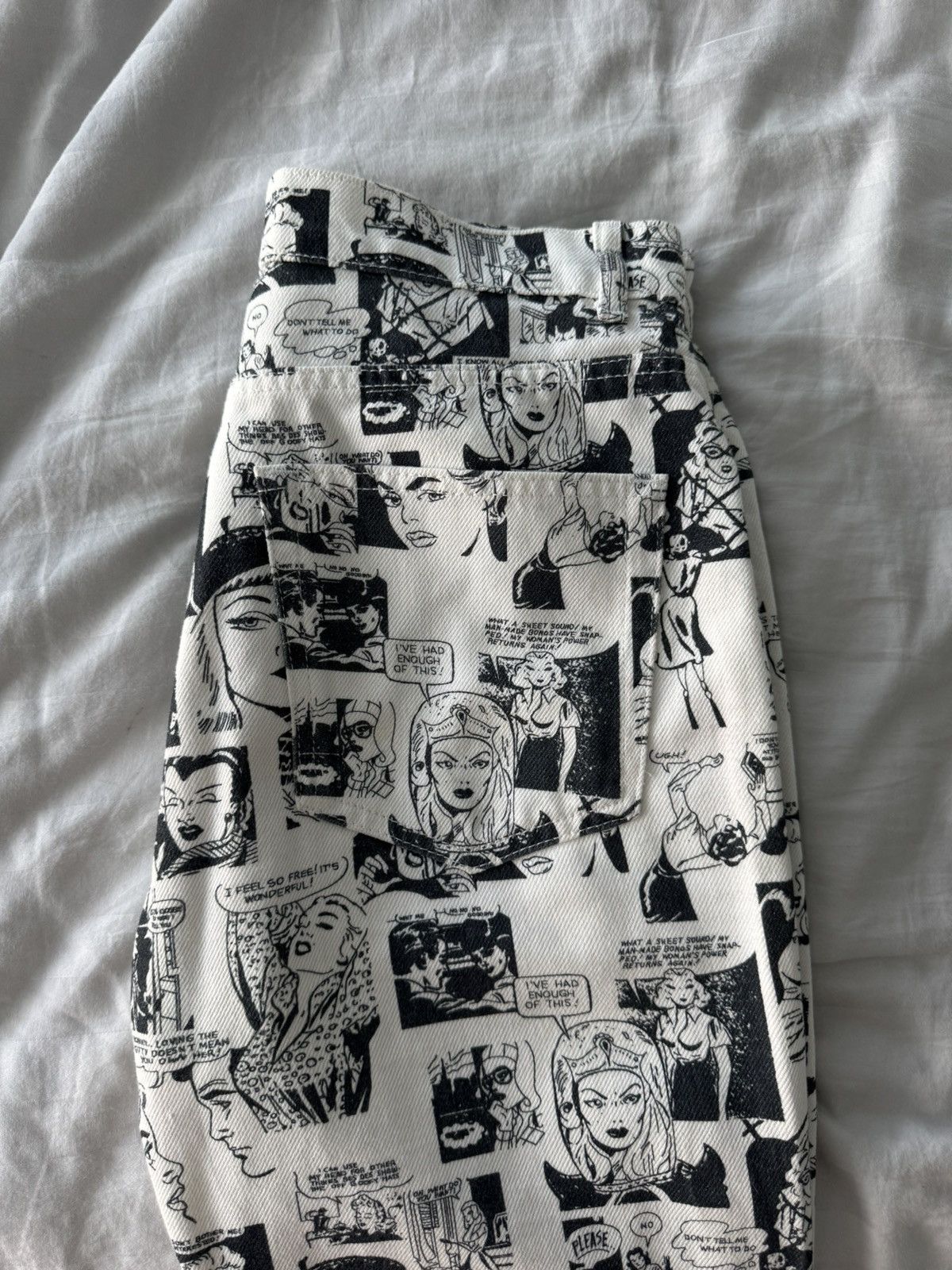 Reformation Reformation High Rise Straight Leg Jeans in Comic Pattern Size 29" - 4 Thumbnail
