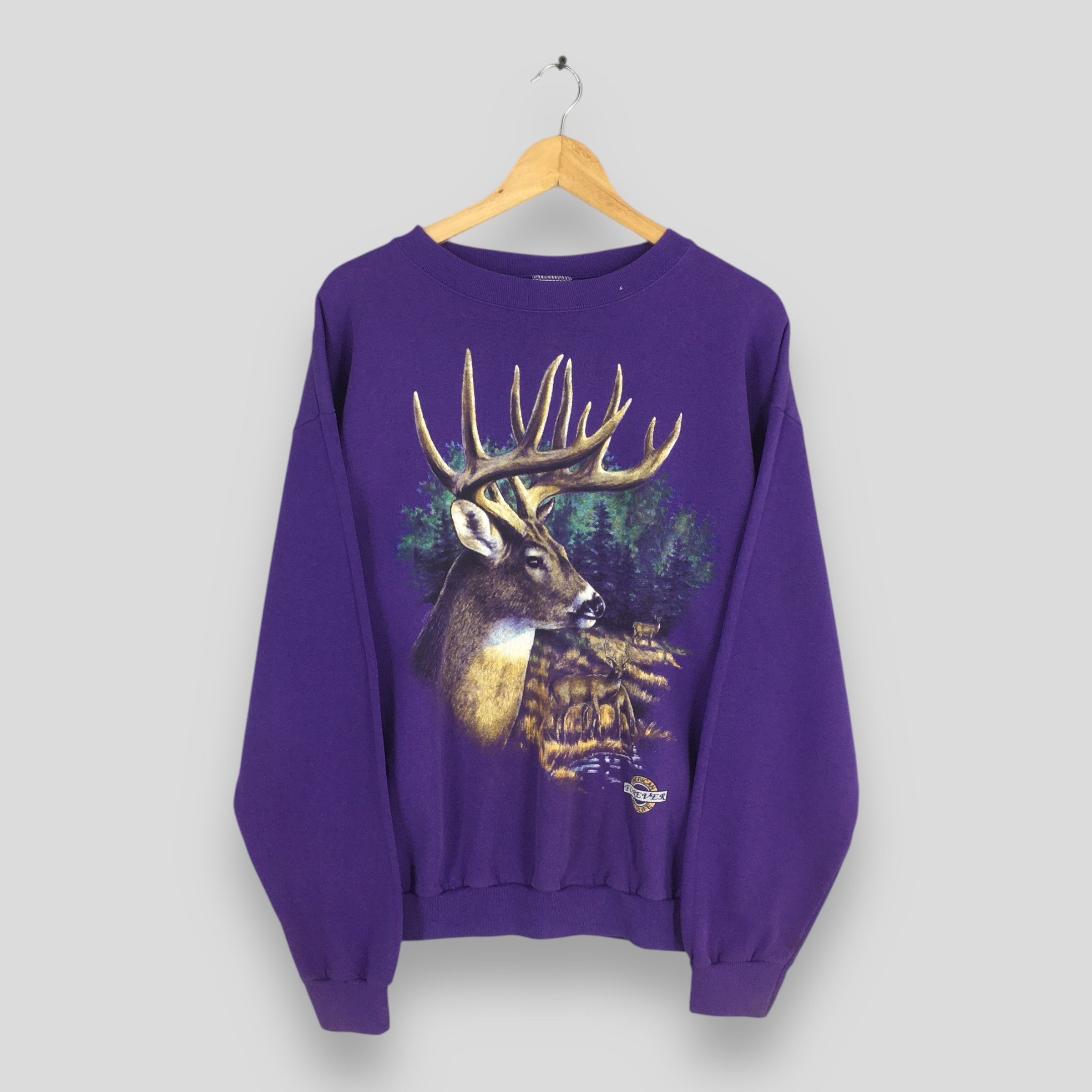 Habitat × Vintage Vintage 90s Whitetail Deer Animal Purple Sweatshirt Large Size US L / EU 52-54 / 3 - 1 Thumbnail
