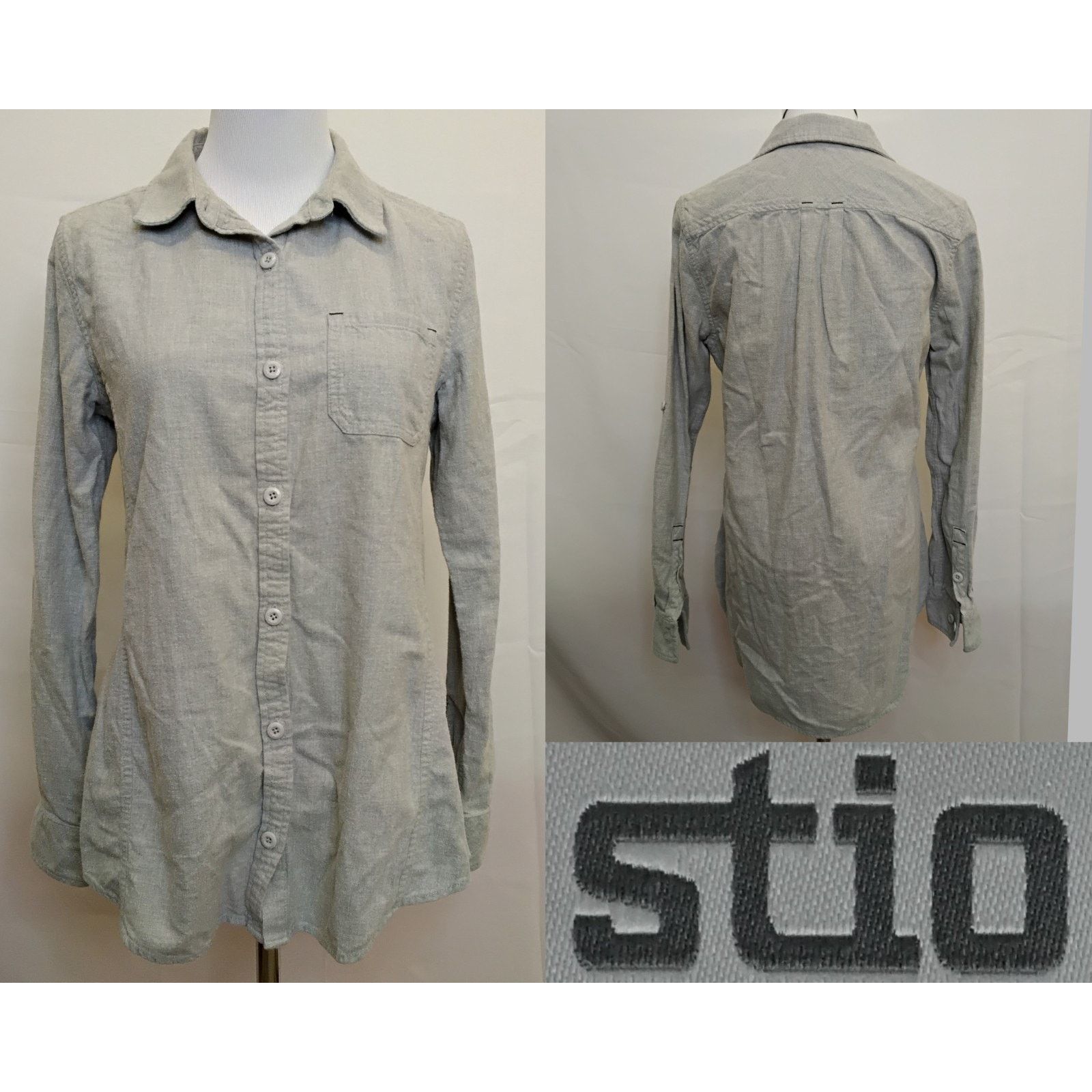 Stio Stio Button Up Shirt Women's M Gray Heathered Casual Size M / US 6-8 / IT 42-44 - 1 Thumbnail