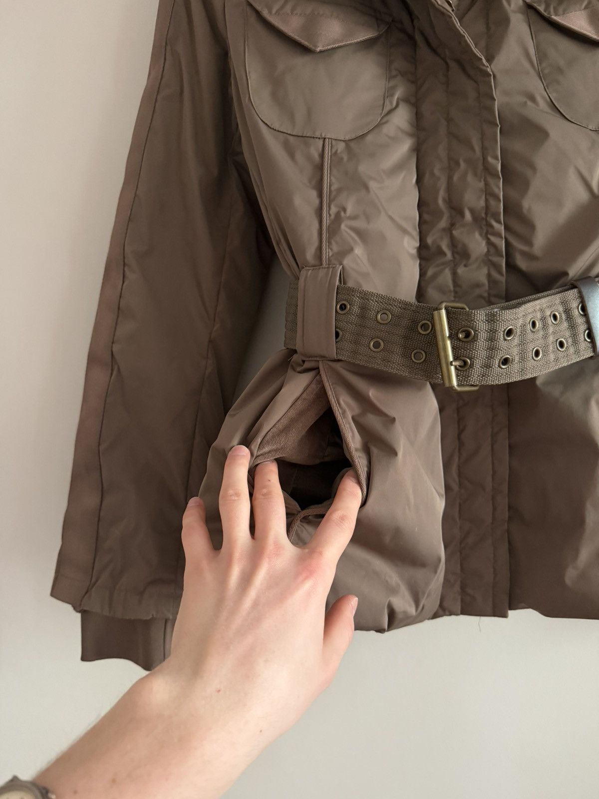 Marithe + Francois Girbaud Marithé François Girbaud Belted Puffer Jacket Taupe Size M / US 6-8 / IT 42-44 - 3 Thumbnail