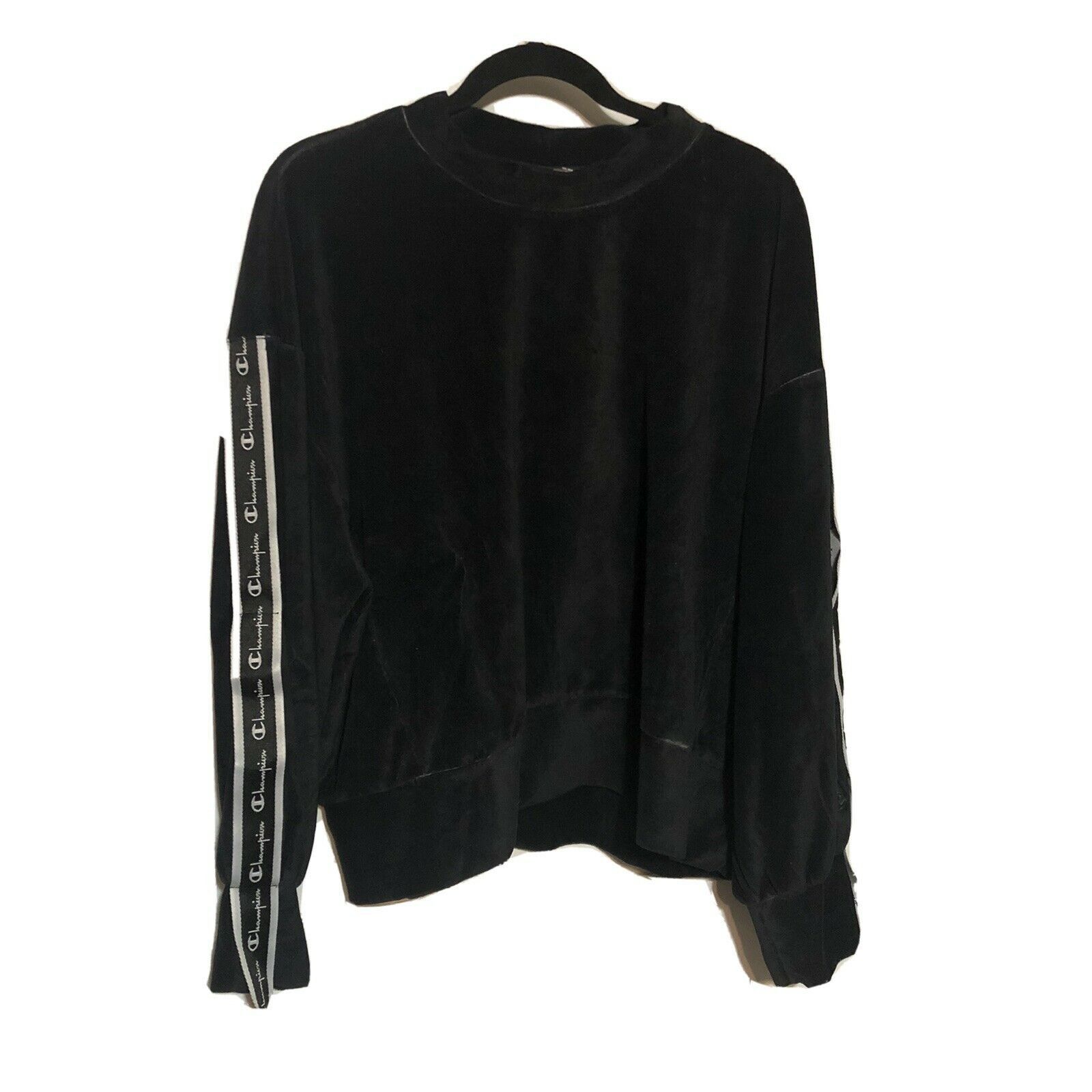 Champion Champion Velour Logo Tape Cropped Sweatshirt Women's XL Size XL / US 12-14 / IT 48-50 - 1 Thumbnail