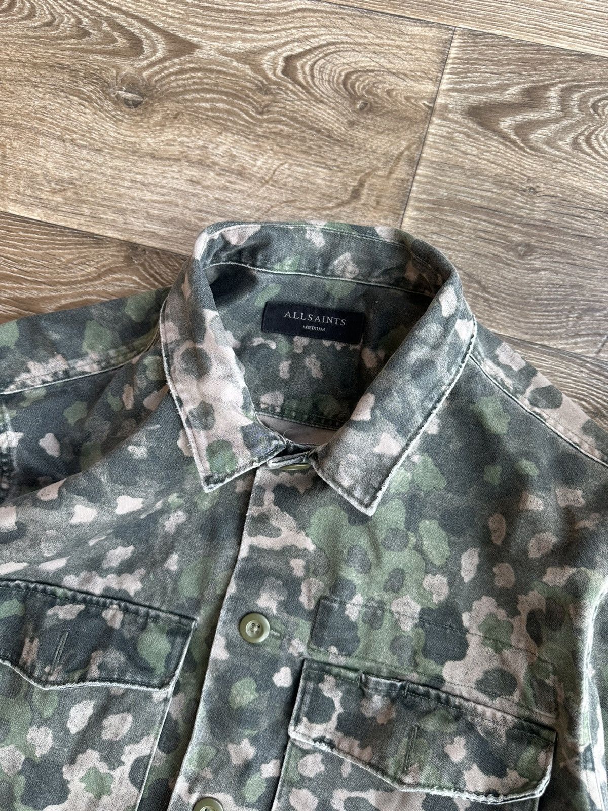Allsaints 🔥 Allsaints Fassett Camo Overshirt Button Up Shirt Army Size US M / EU 48-50 / 2 - 3 Thumbnail