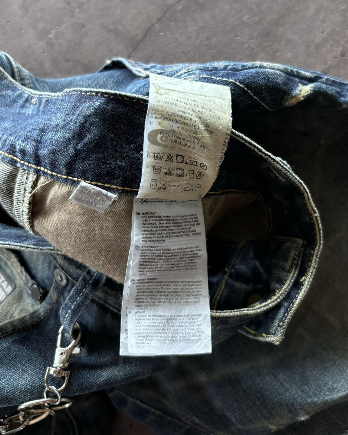 G-Star Gstar Raw Denim J Cut Mud Wash Distressed Denim Pants Size US 30 / EU 46 - 8 Thumbnail