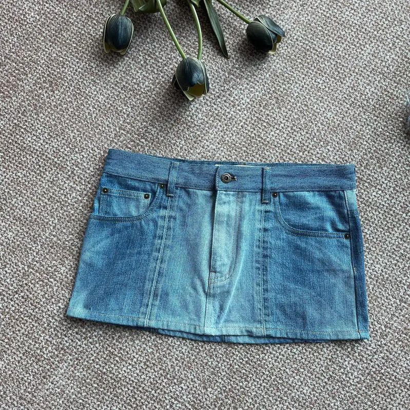 Miu Miu Miu Miu Light Blue Cotton Skirt 0089 Size 23" - 1 Thumbnail