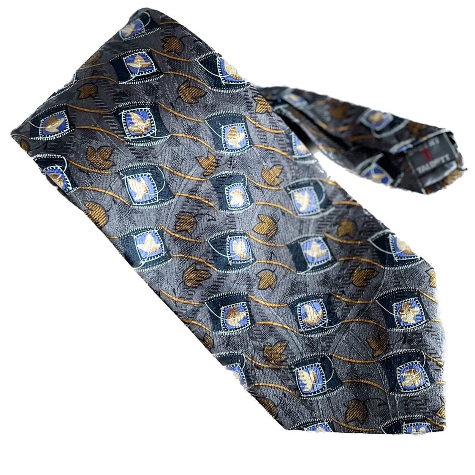 Robert Talbott × Vintage Vintage Robert Talbott Leaf Print 100% Silk Fine Tie Size ONE SIZE - 5 Thumbnail