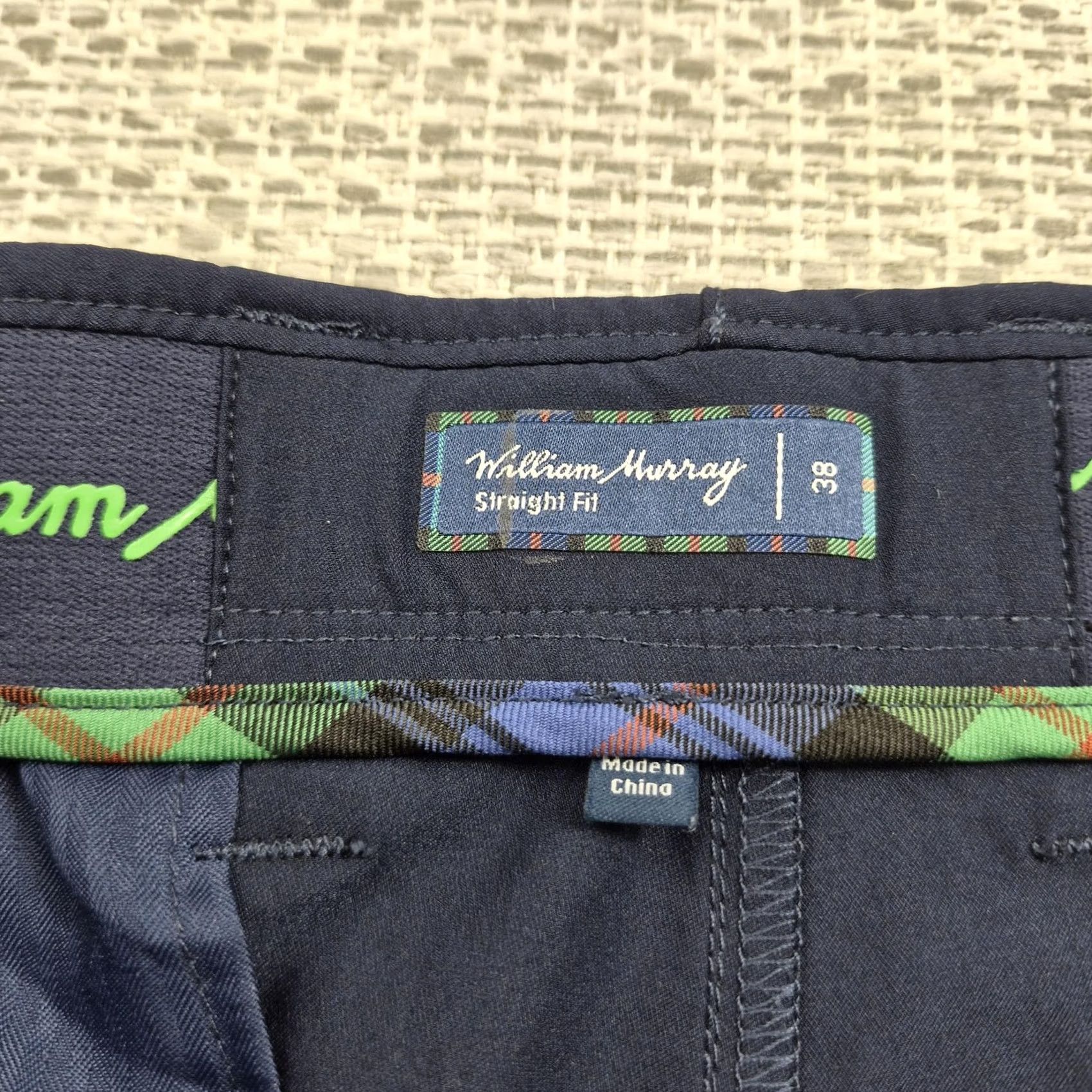 Vintage William Murray Pants Mens 38x32 Blue Khakis Straight Fit Stretch Golf Casual Shirt Hat? Size US 38 / EU 54 - 6 Thumbnail