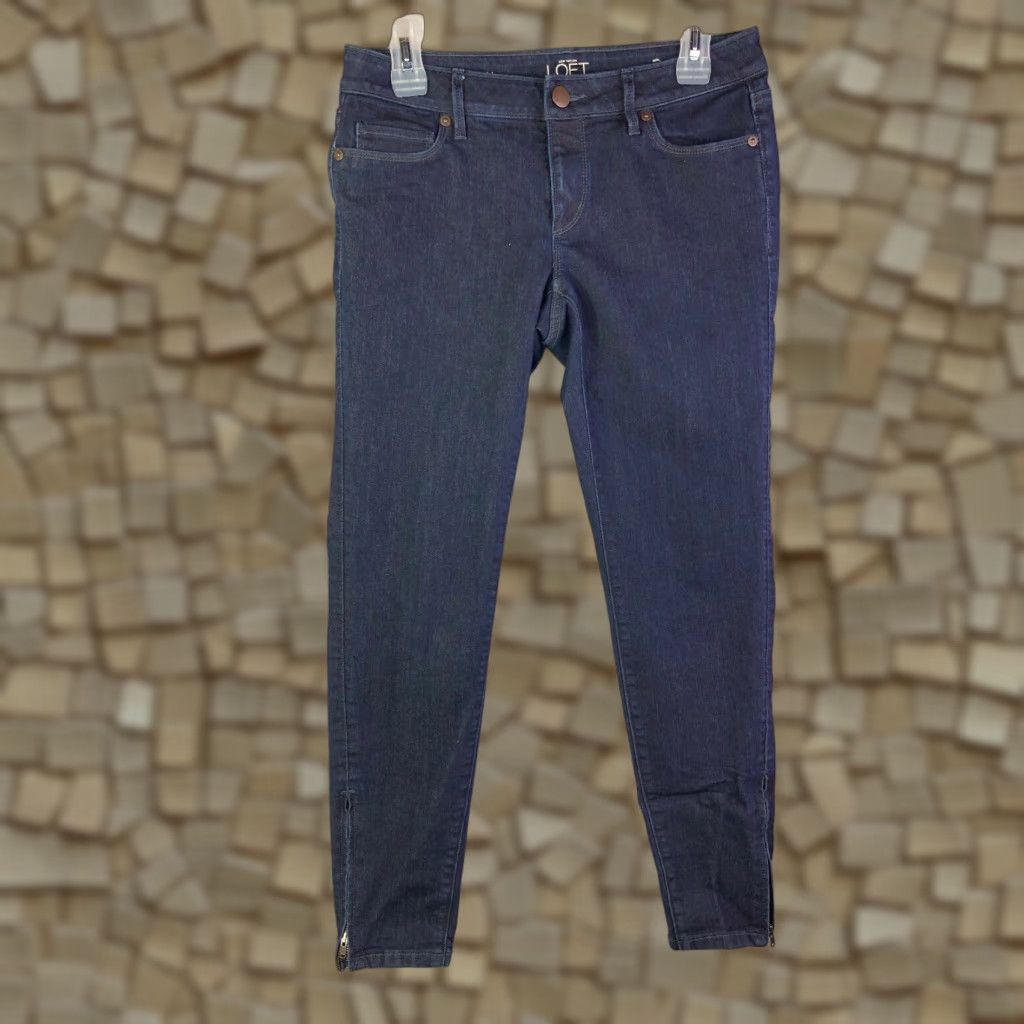 Loft LOFT Curvy Skinny Ankle Mid Rise Jeans Juniors 27/4 Blue Denim Womens Size 27" / US 4 / IT 40 - 1 Thumbnail