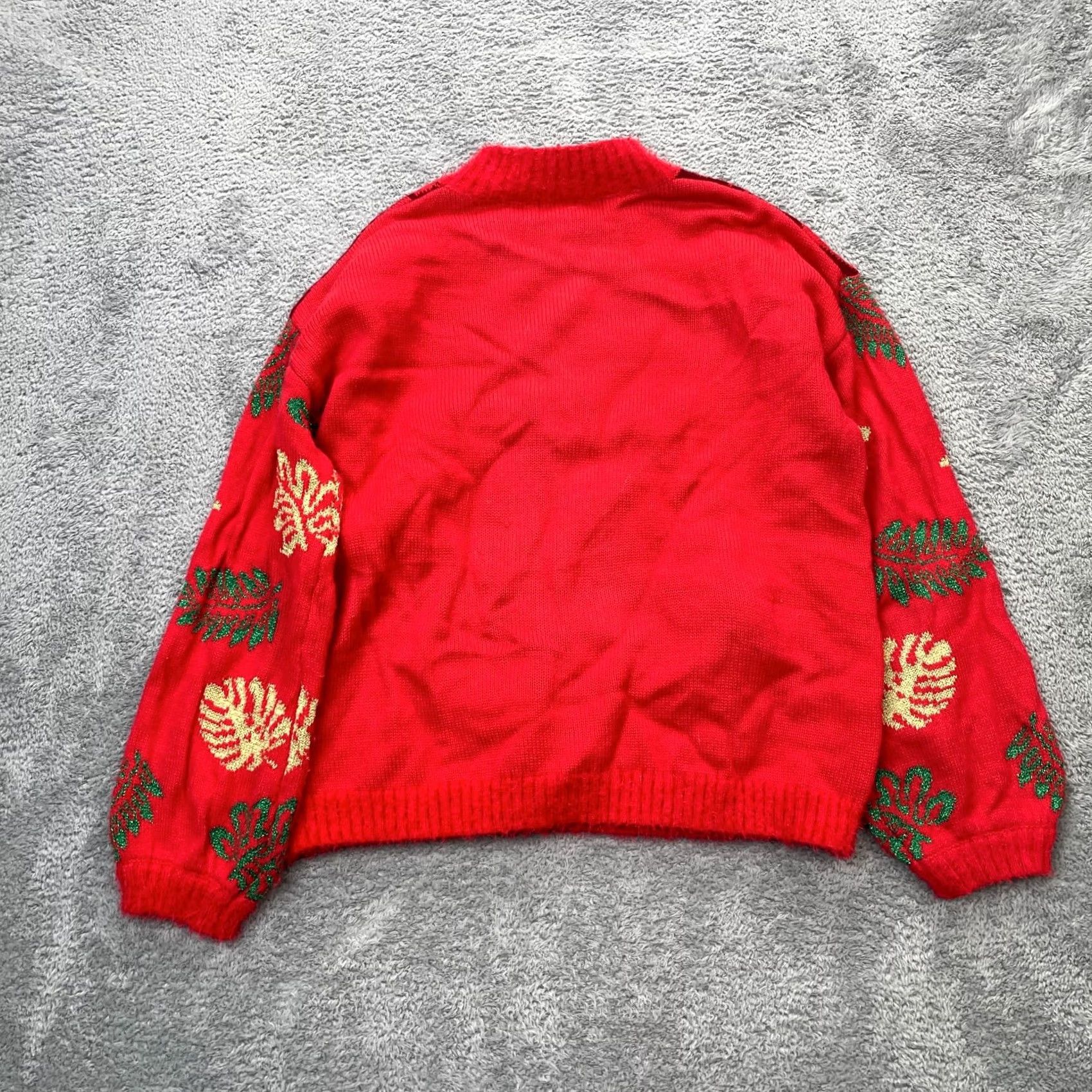 Vintage 33 Degrees Sweater Womens Small Red Flamingo Bells Tinsel Sequins Ugly Christmas Size S / US 4 / IT 40 - 2 Thumbnail