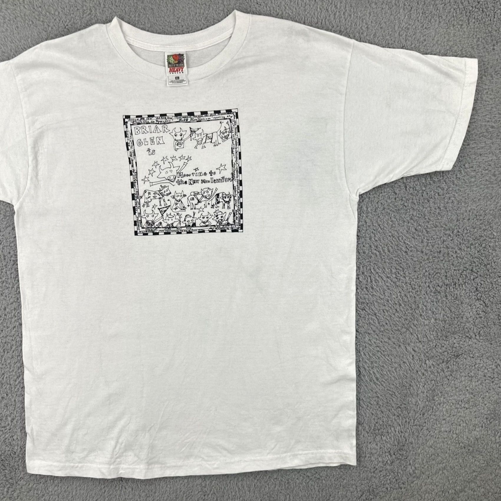 Vintage Fruit Of The Loom Shirt Mens 1XL White Briar Glen Elementary Y2K Moo T 90s, Men's — image 2 of 6