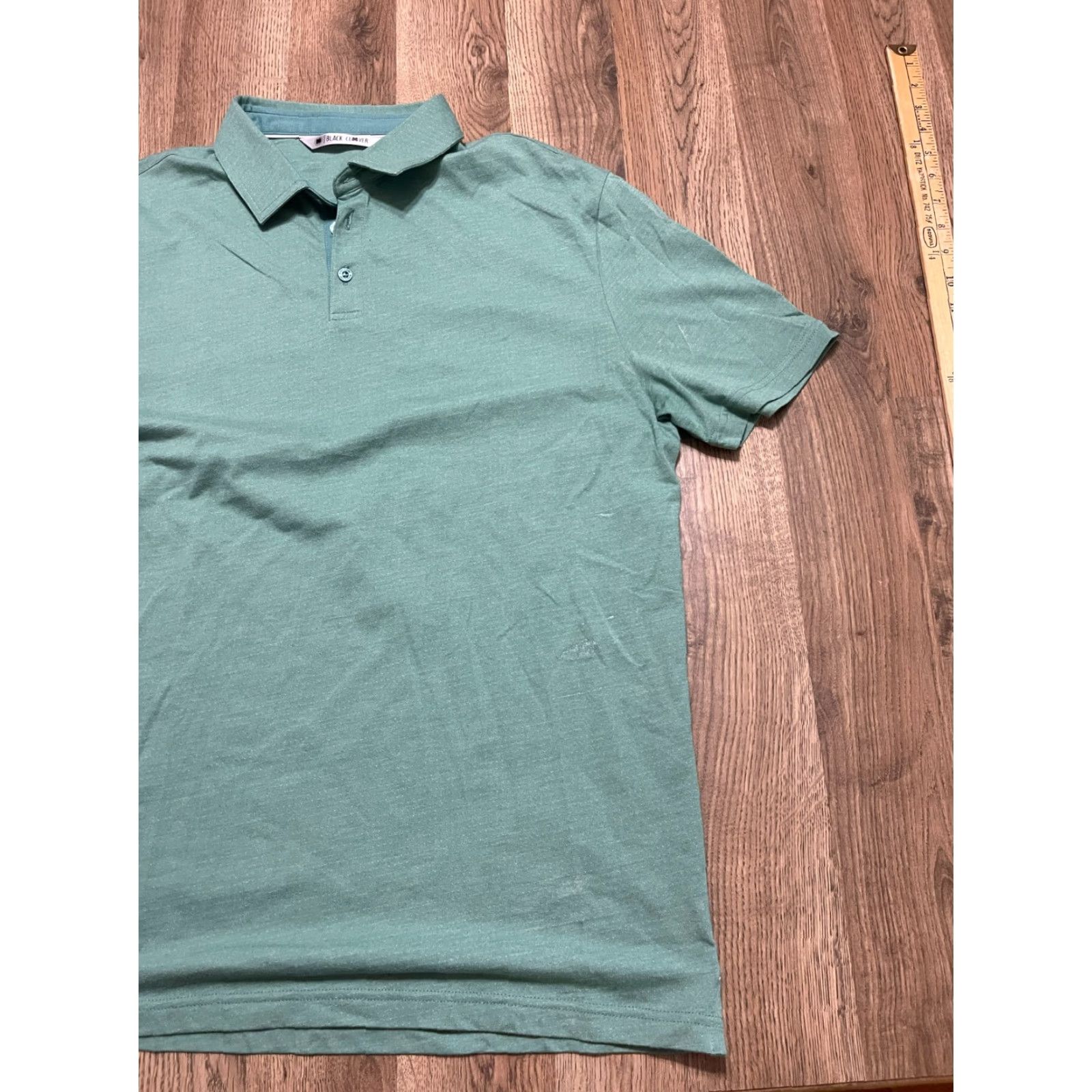 Vintage Black Clover Polo Shirt Men L Green Short Sleeve Button Collar Logo Sport Modern Casual Regular Shirt Size US L / EU 52-54 / 3 - 4 Thumbnail