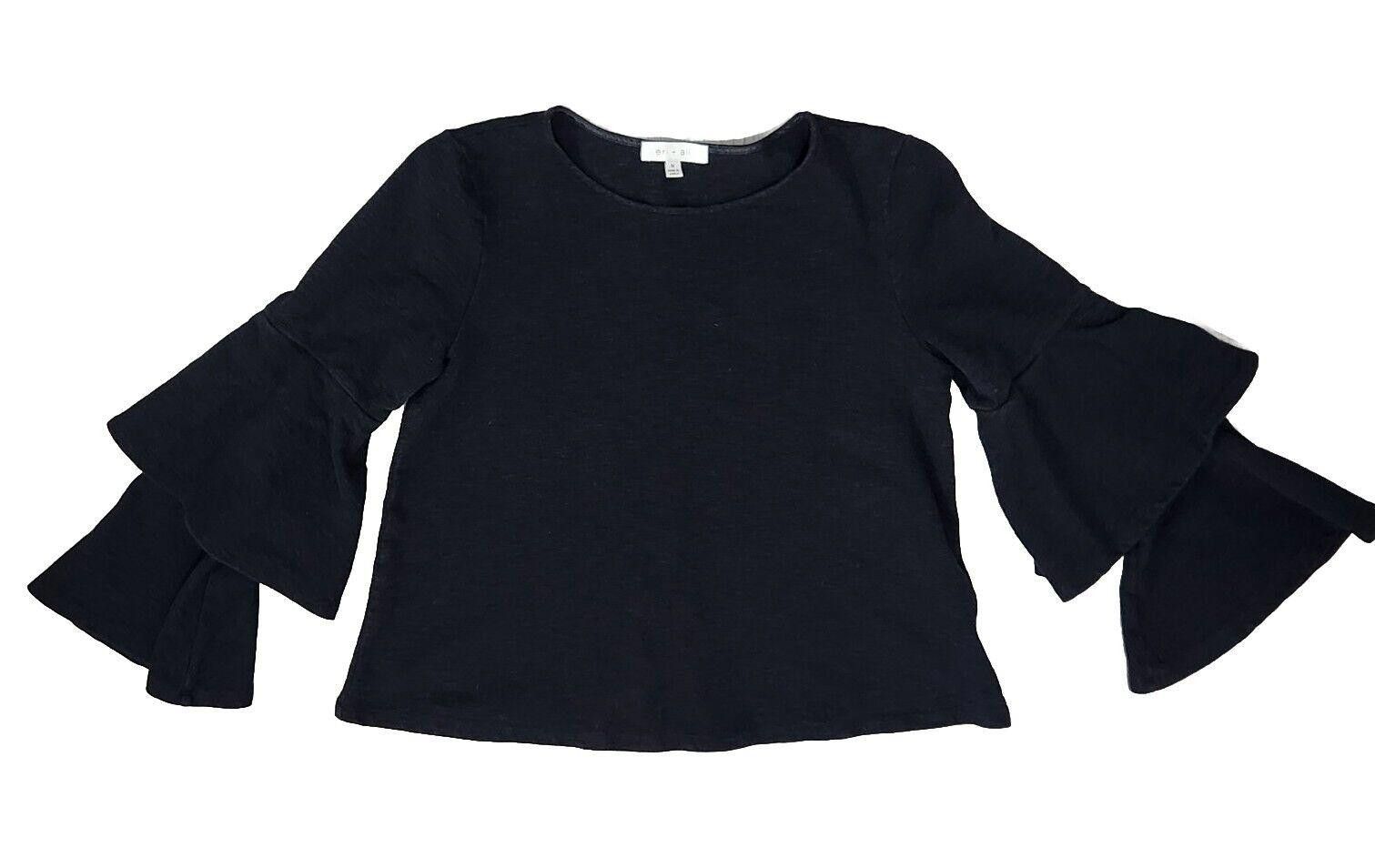 Designer Eri And Ali Top Medium Black Bell Sleeves Long Layered Size M / US 6-8 / IT 42-44 - 1 Thumbnail