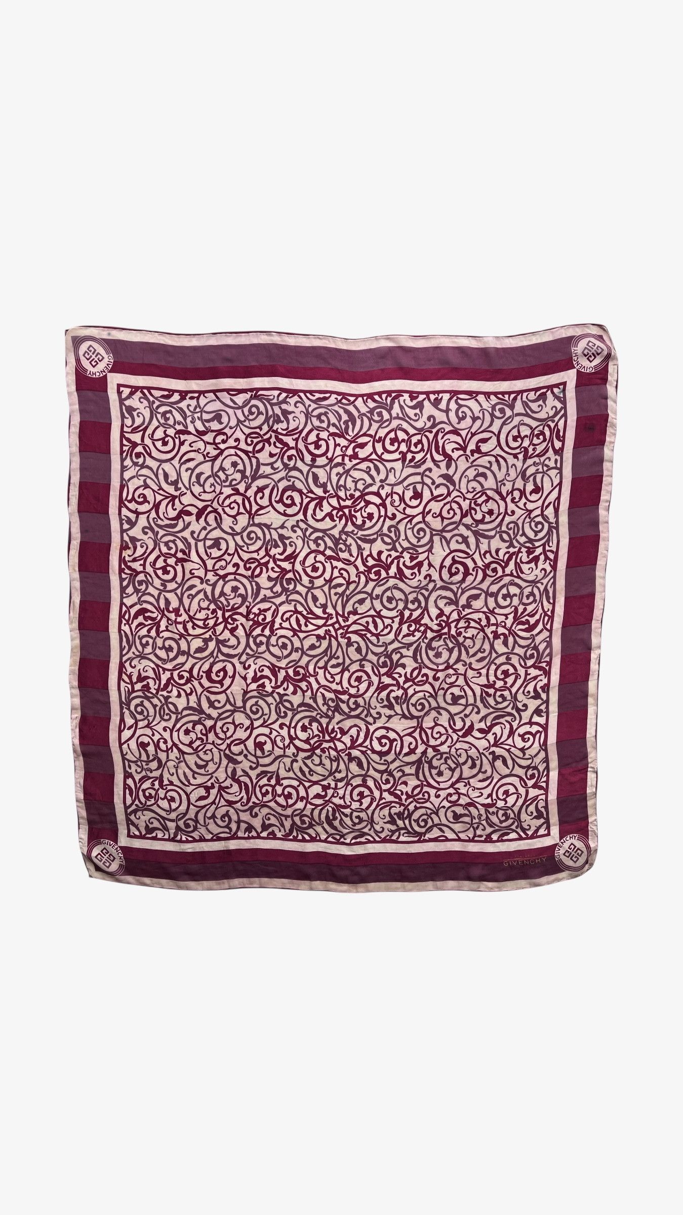 Givenchy Vintage 80s Givenchy Abstract Floral Print Red Silk Scarf Size ONE SIZE - 1 Thumbnail