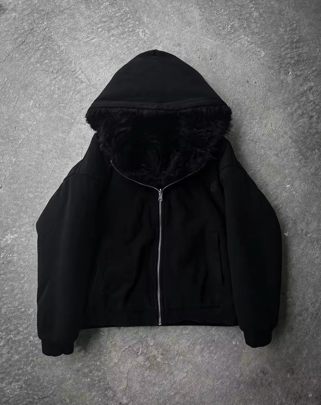 Japanese Brand × Other Faux furr Zipper Black reversible Jacket Hooded Size US L / EU 52-54 / 3 - 1 Thumbnail