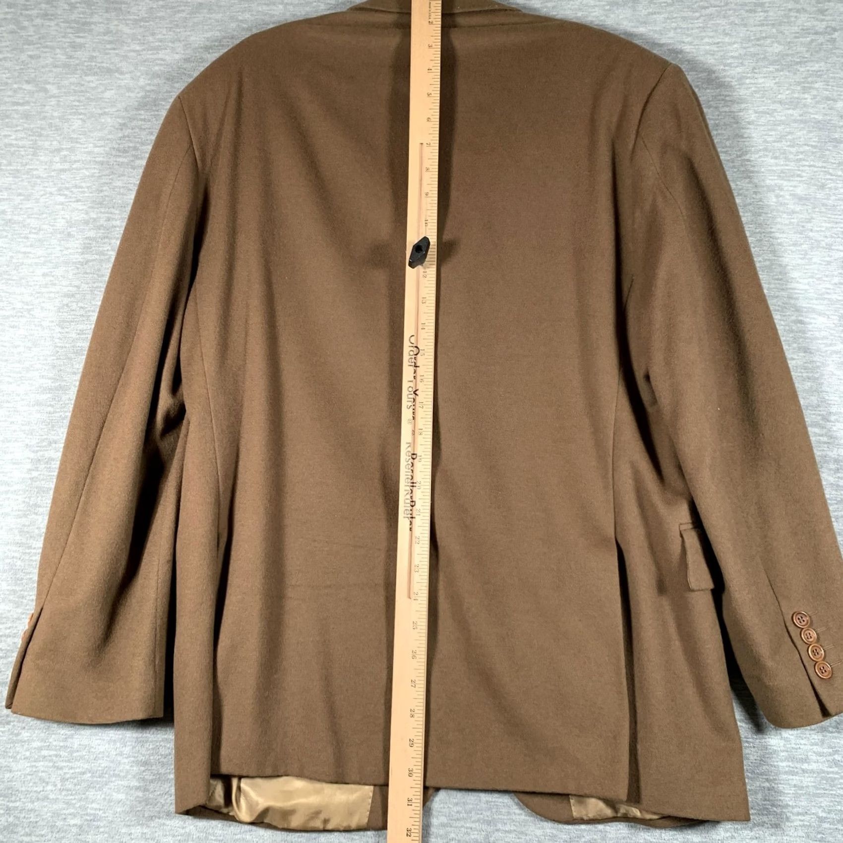 Vintage Bianchi Suit Jacket Mens 48 Brown Wool Cashmere 3 Button Blazer Made Italy Size 48R - 6 Thumbnail