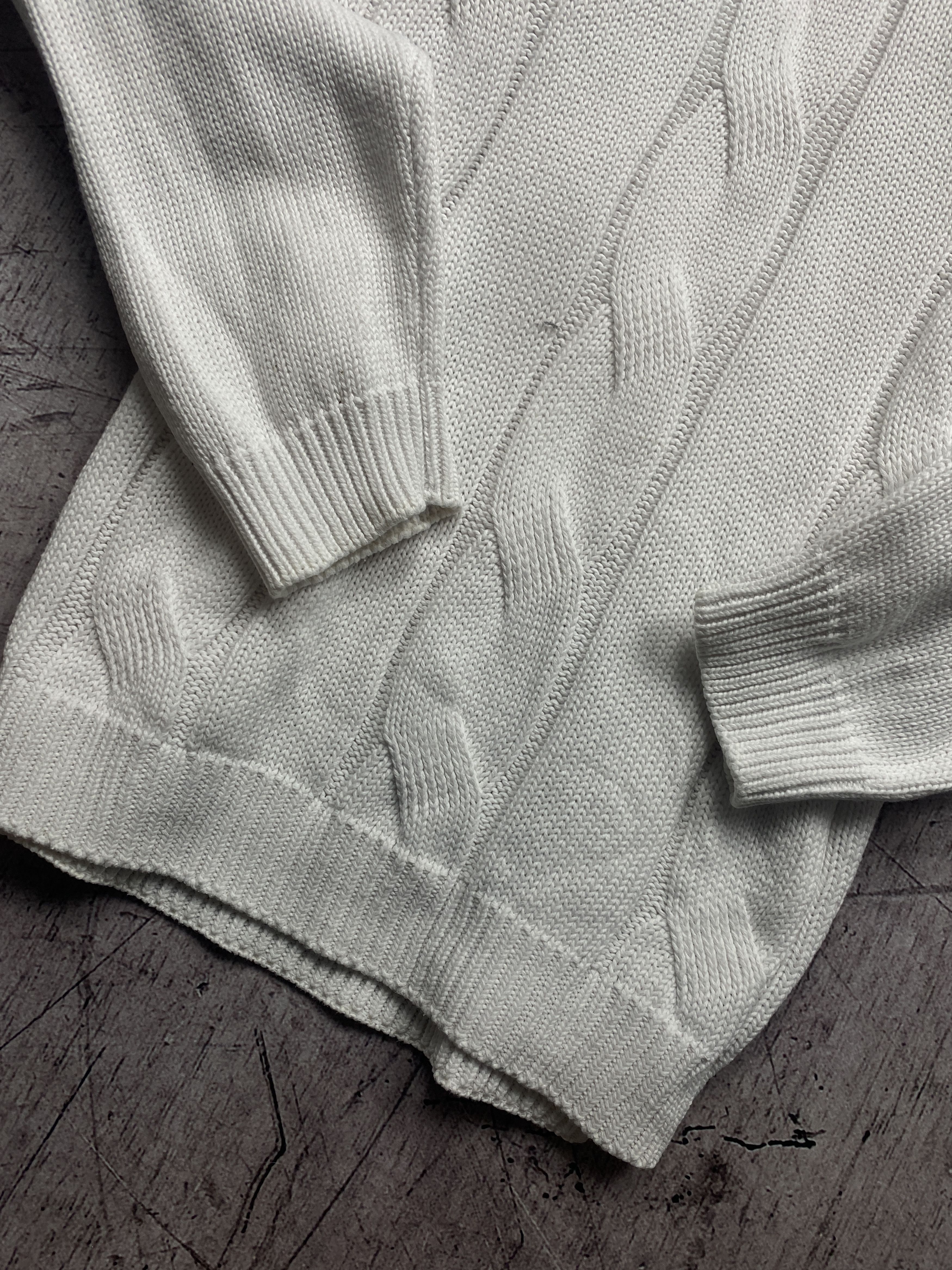 Lacoste × Vintage Lacoste Vintage Mens Cotton Knit V-neck Sweater Size US L / EU 52-54 / 3 - 3 Thumbnail