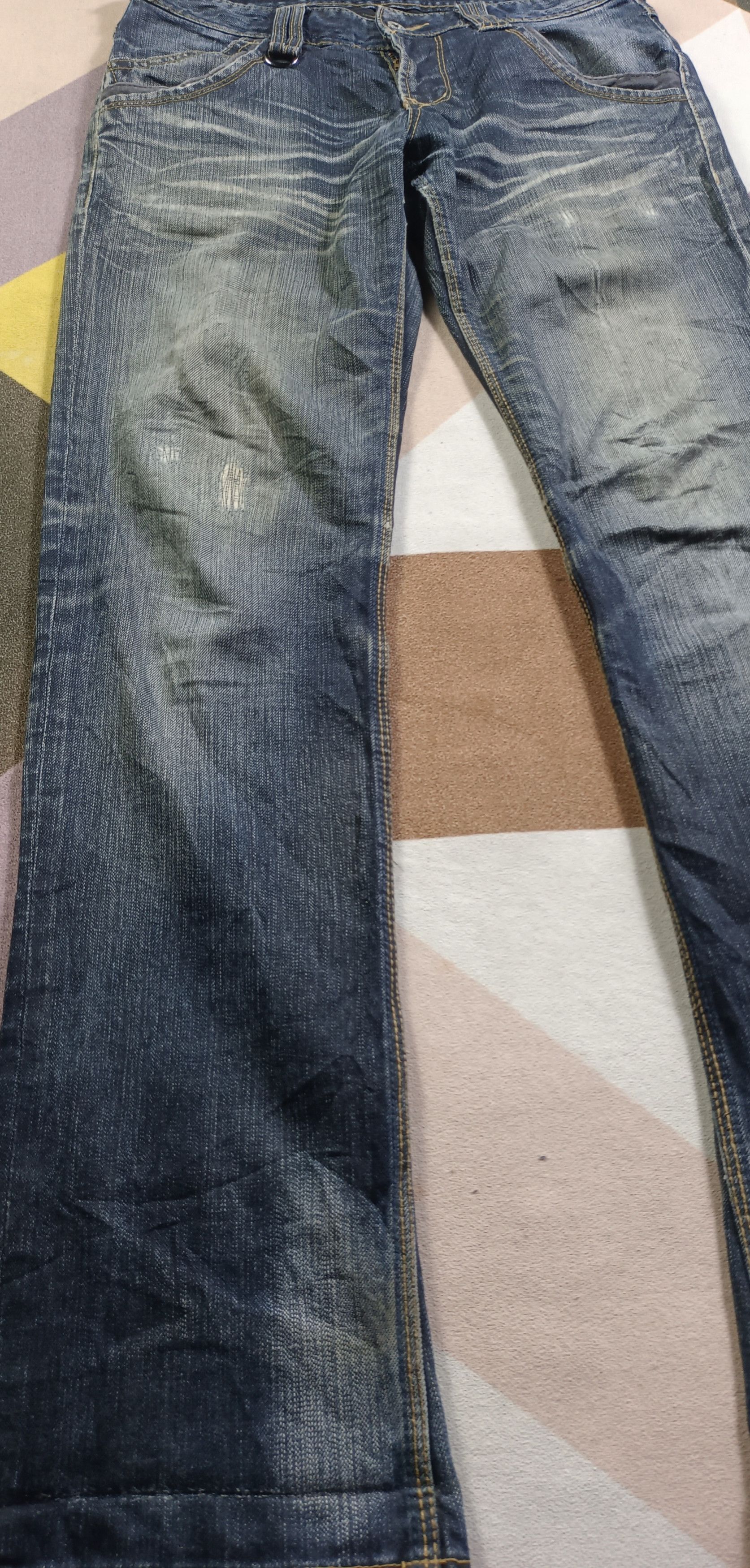 Japanese Brand HideAways Flare INDIGO Distressed Jeans Size US 32 / EU 48 - 5 Thumbnail