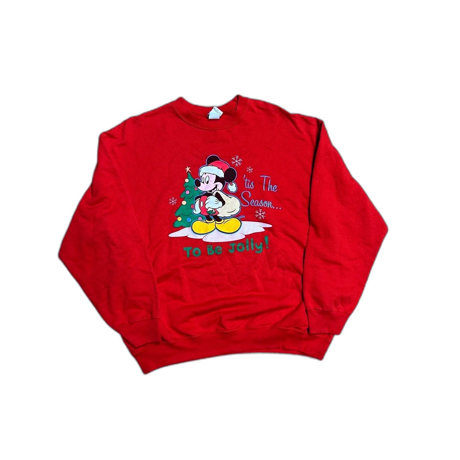 Vintage Vintage Mickey Mouse Christmas 'Tis the Season Sweatshirt Re Size US XL / EU 56 / 4 - 1 Thumbnail