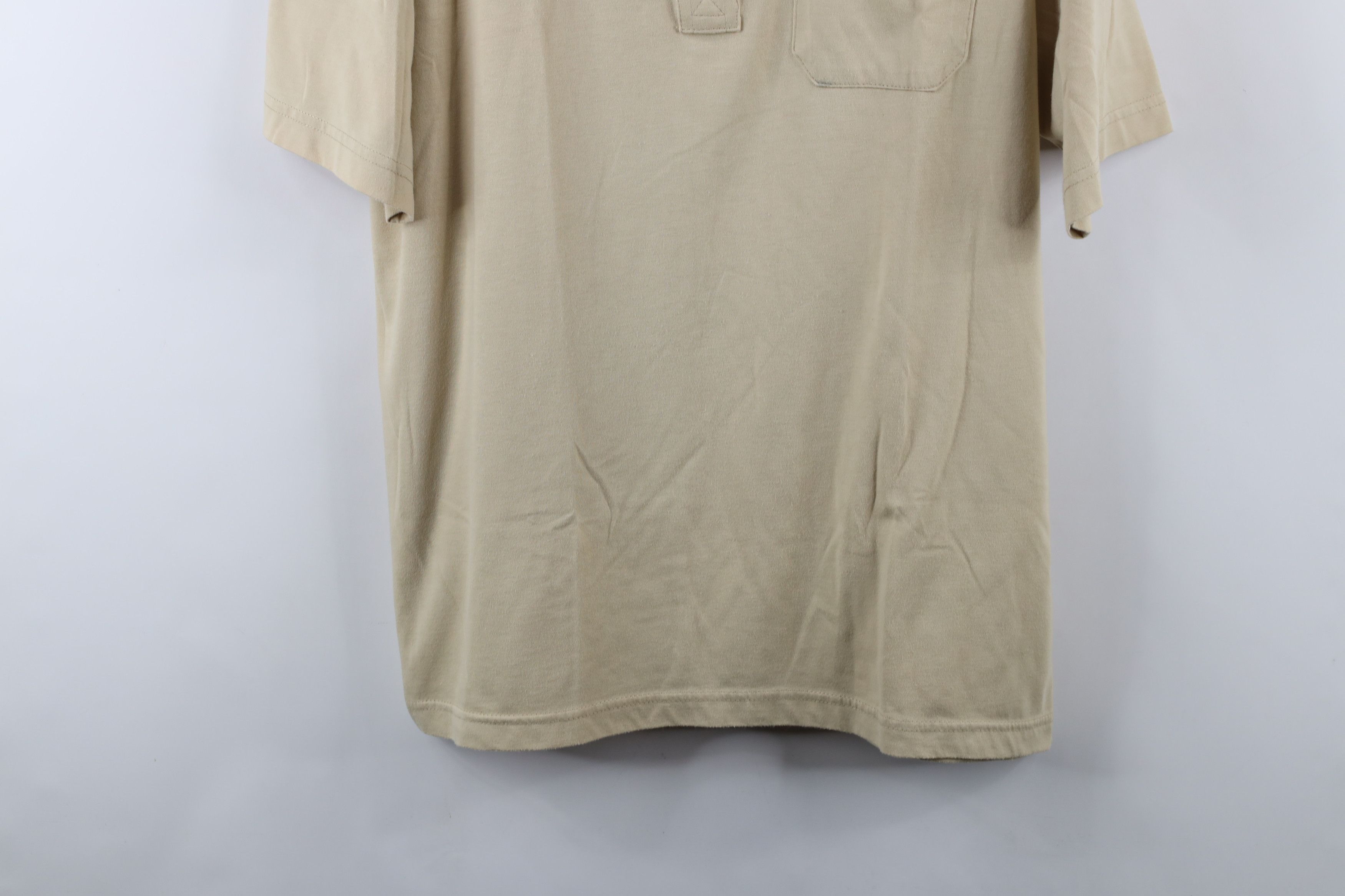 Vintage Vintage 90s Streetwear Blank Baggy Fit Knit Polo Shirt Beige Size US M / EU 48-50 / 2 - 3 Thumbnail