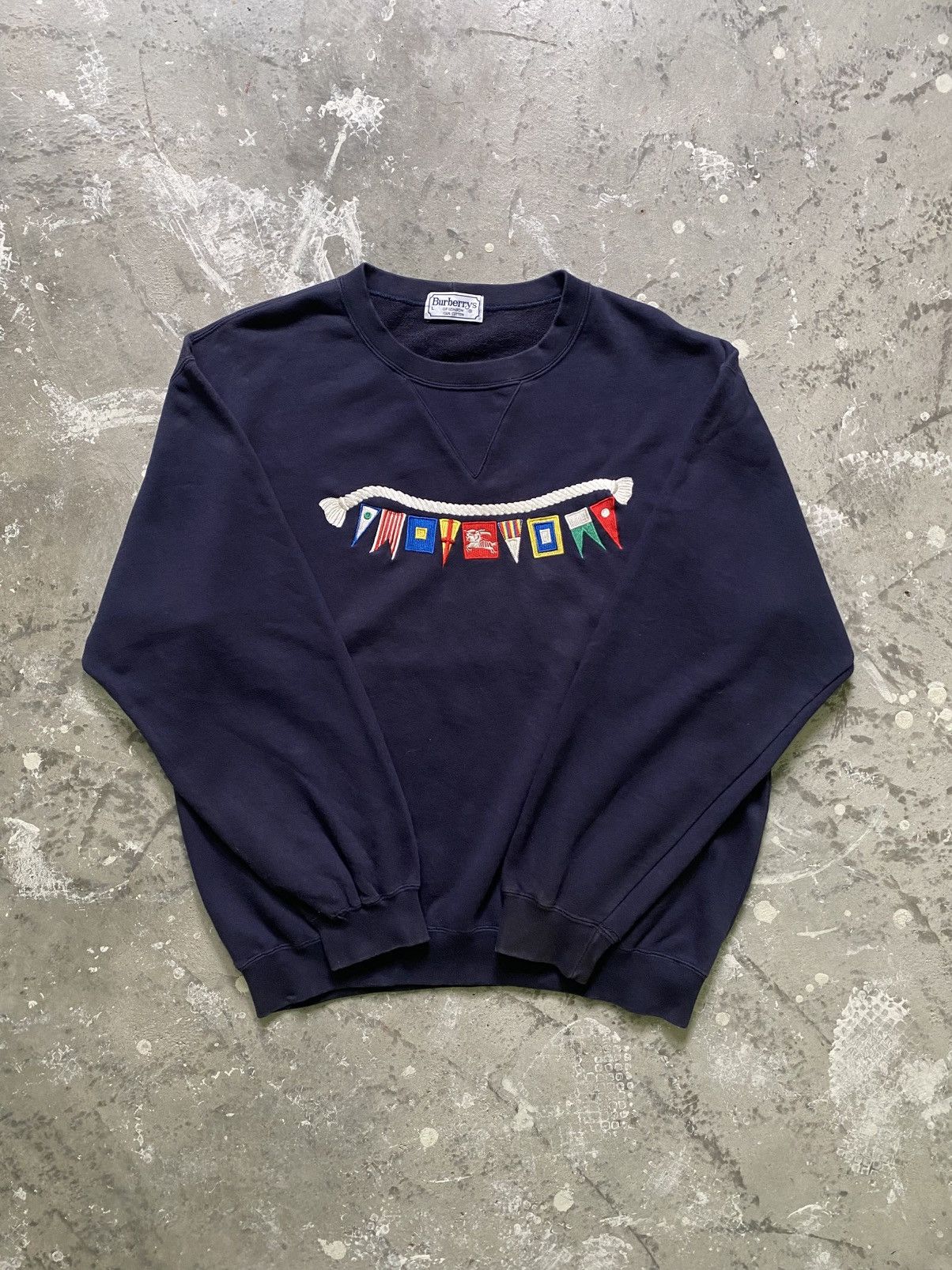 Burberry Vintage Burberrys Embroidery Rainbow Flag Pullover Size US L / EU 52-54 / 3 - 2 Thumbnail