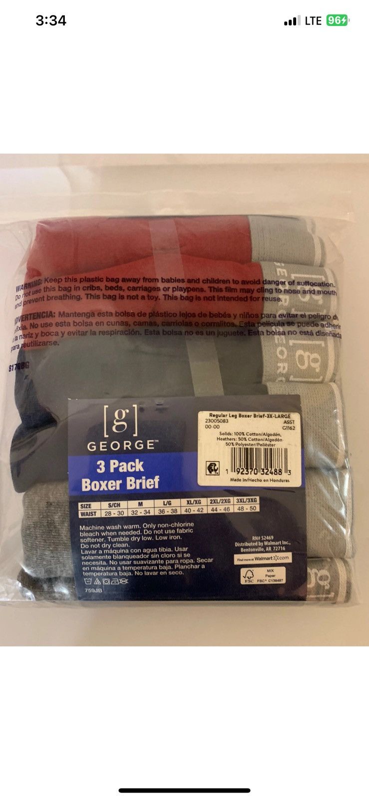 George George mens 3 XL boxer briefs antimicrobial Size US 44 / EU 60 - 7 Thumbnail