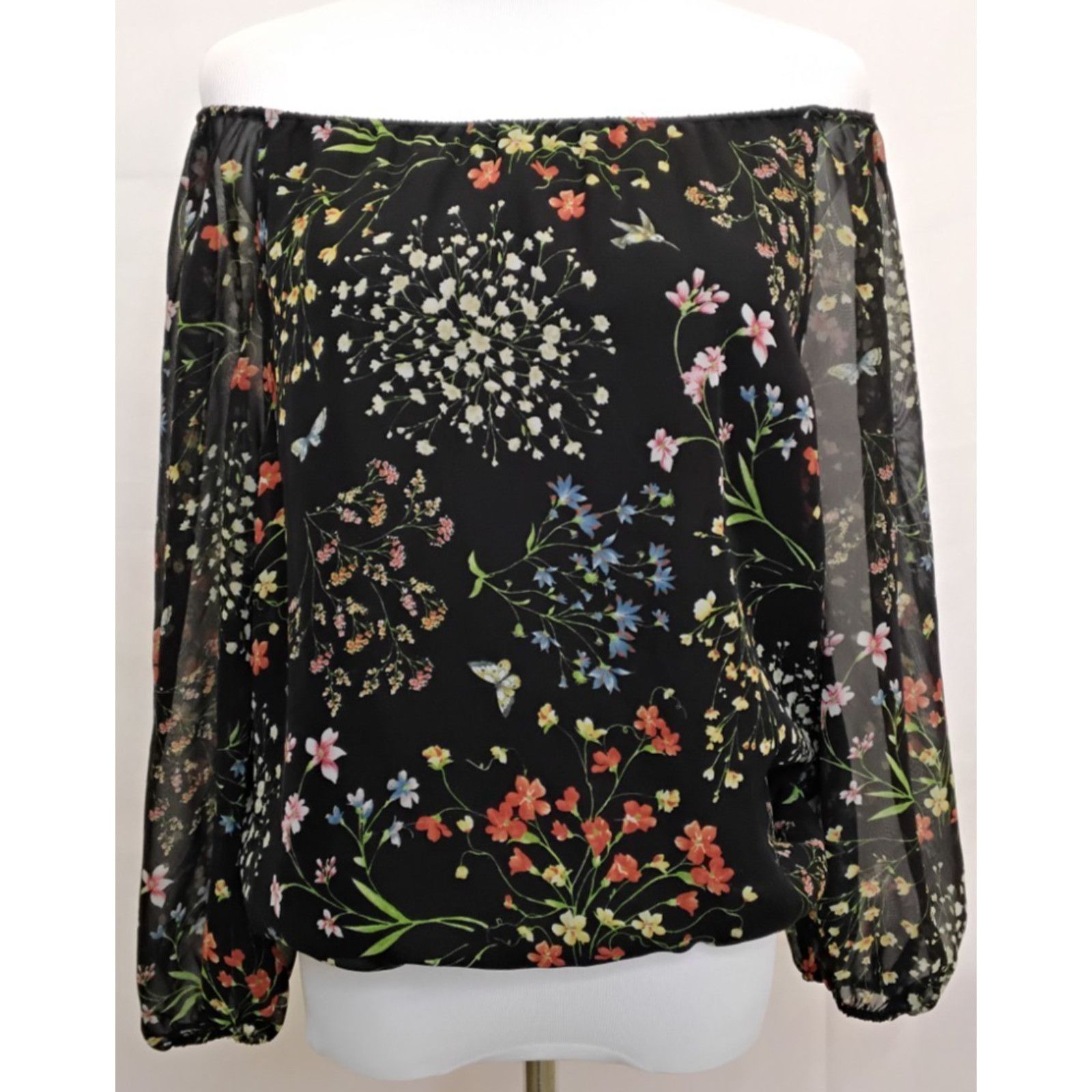 Alice + Olivia Alice & Olivia Blouse Women's M Floral Off the Shoulder Size M / US 6-8 / IT 42-44 - 2 Thumbnail