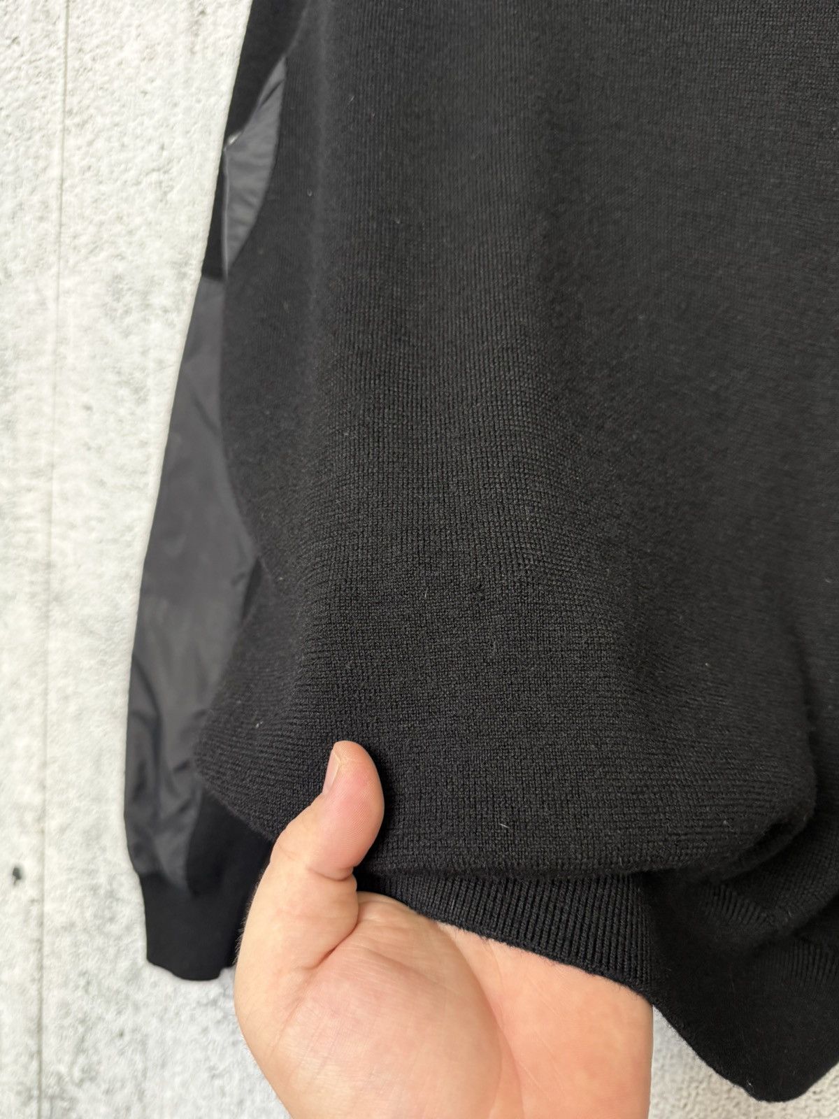 Prada Vintage Prada Sport Black Wool & Nylon Sweater Zip Pullover Size US L / EU 52-54 / 3 - 19 Thumbnail