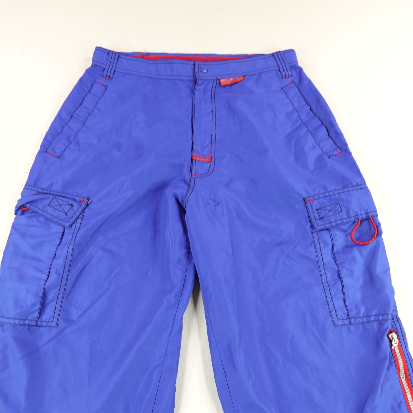 Fubu Vintage FUBU Pants Mens Large Blue Cargo Baggy Windbreaker Sports Loose Y2K 90s Size US 33 - 2 Thumbnail