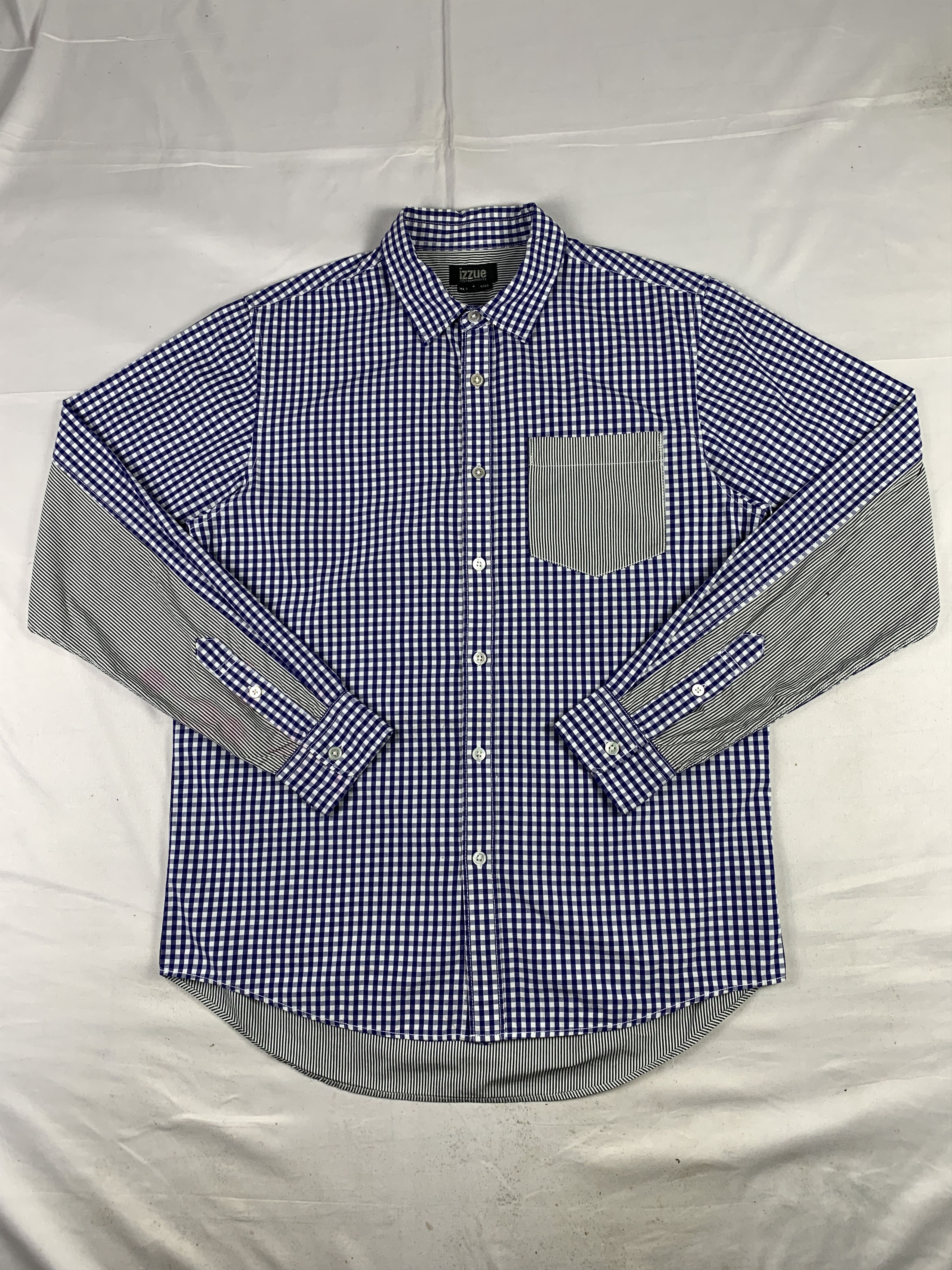 izzue Izzue Gingham & Hickory Multipattern Shirt (M) Size US M / EU 48-50 / 2 - 1 Thumbnail