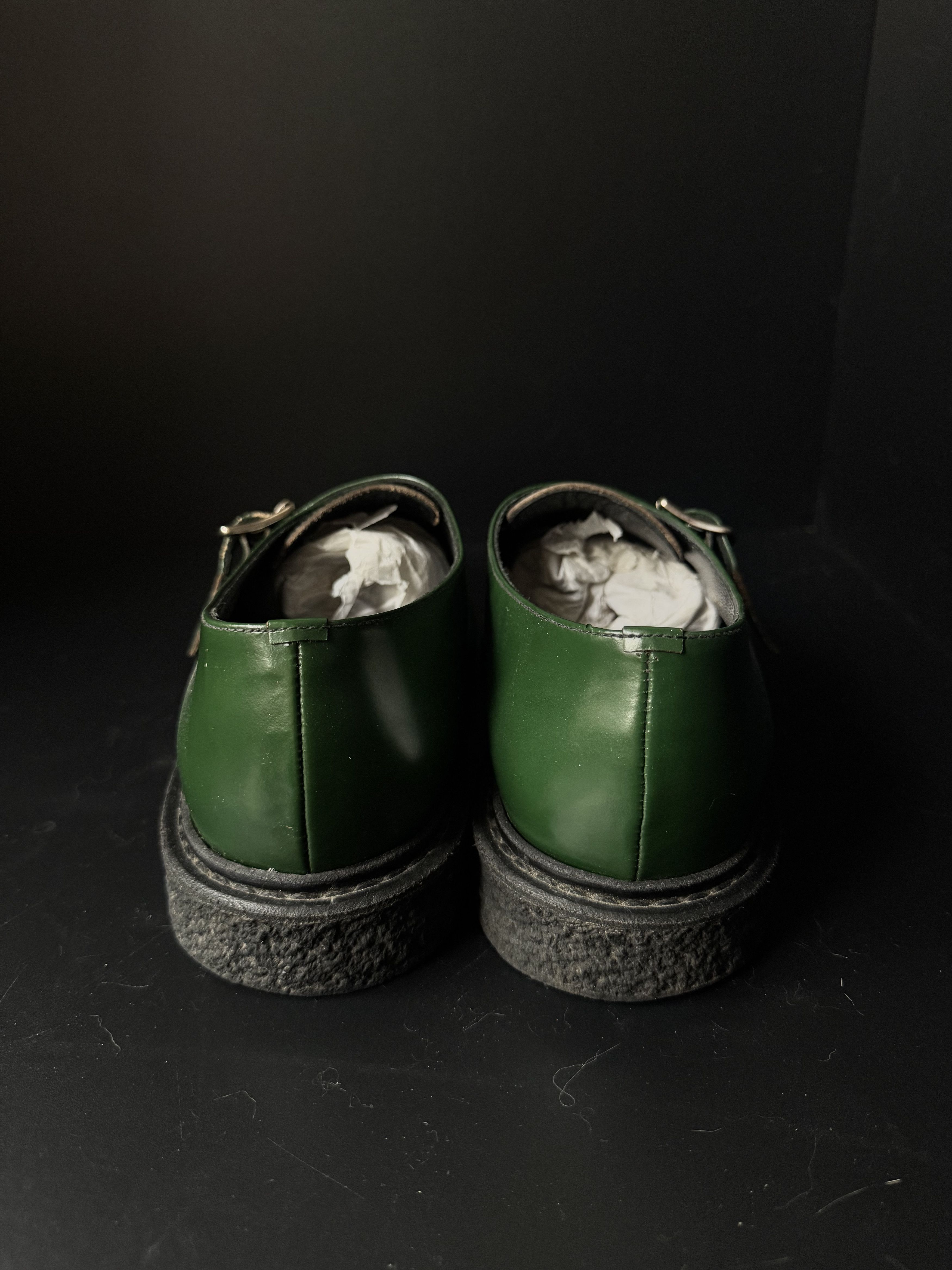 AW14 Hedi Slimane Green Leather Creeper, view 3