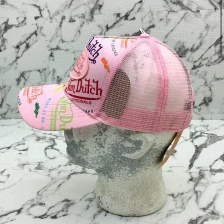 Von Dutch Von Dutch Pink All-Over Trucker Hat Size ONE SIZE - 3 Thumbnail