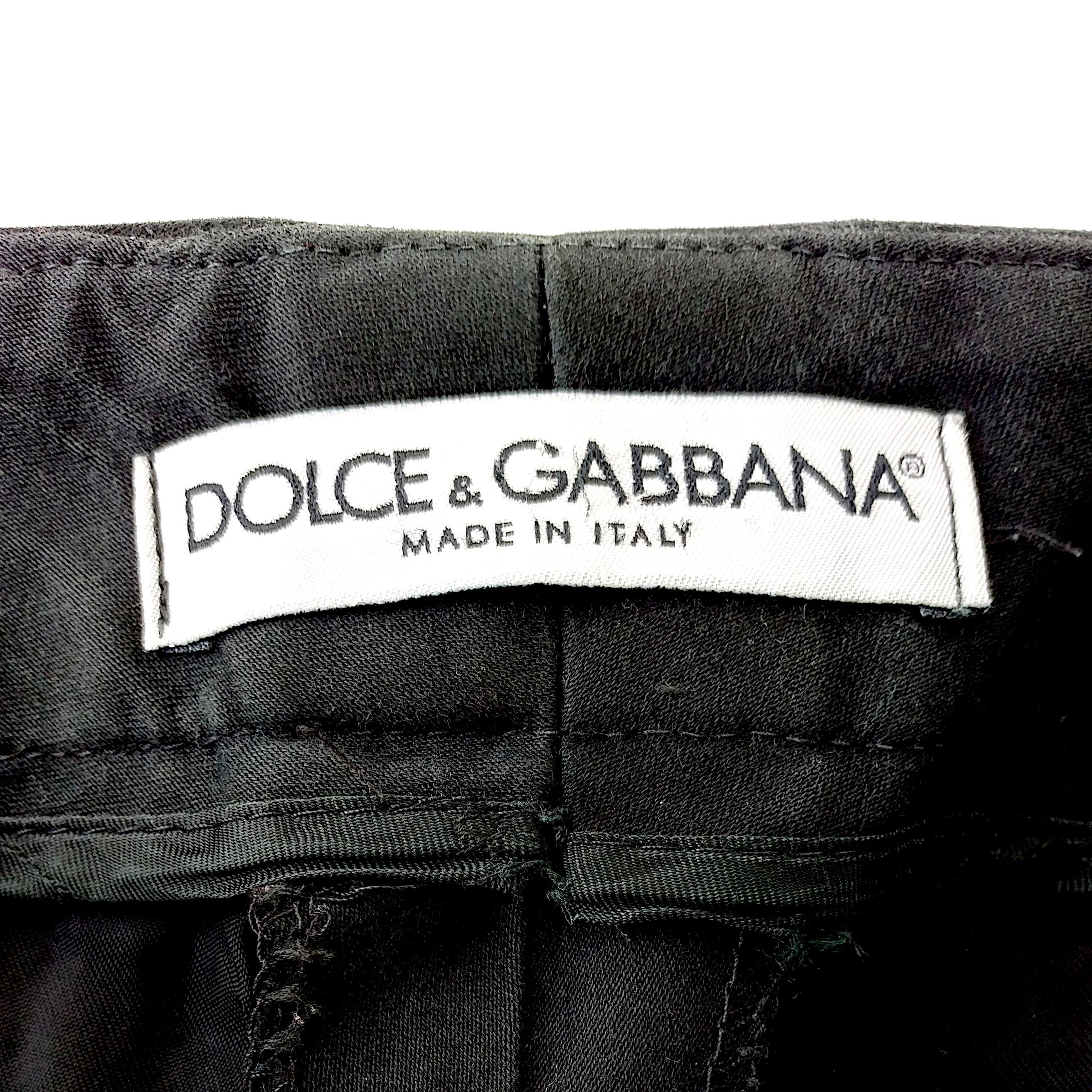 Dolce & Gabbana Vintage Black Tailored Cotton Pants Archival 90s Size 28" / US 6 / IT 42 - 7 Thumbnail