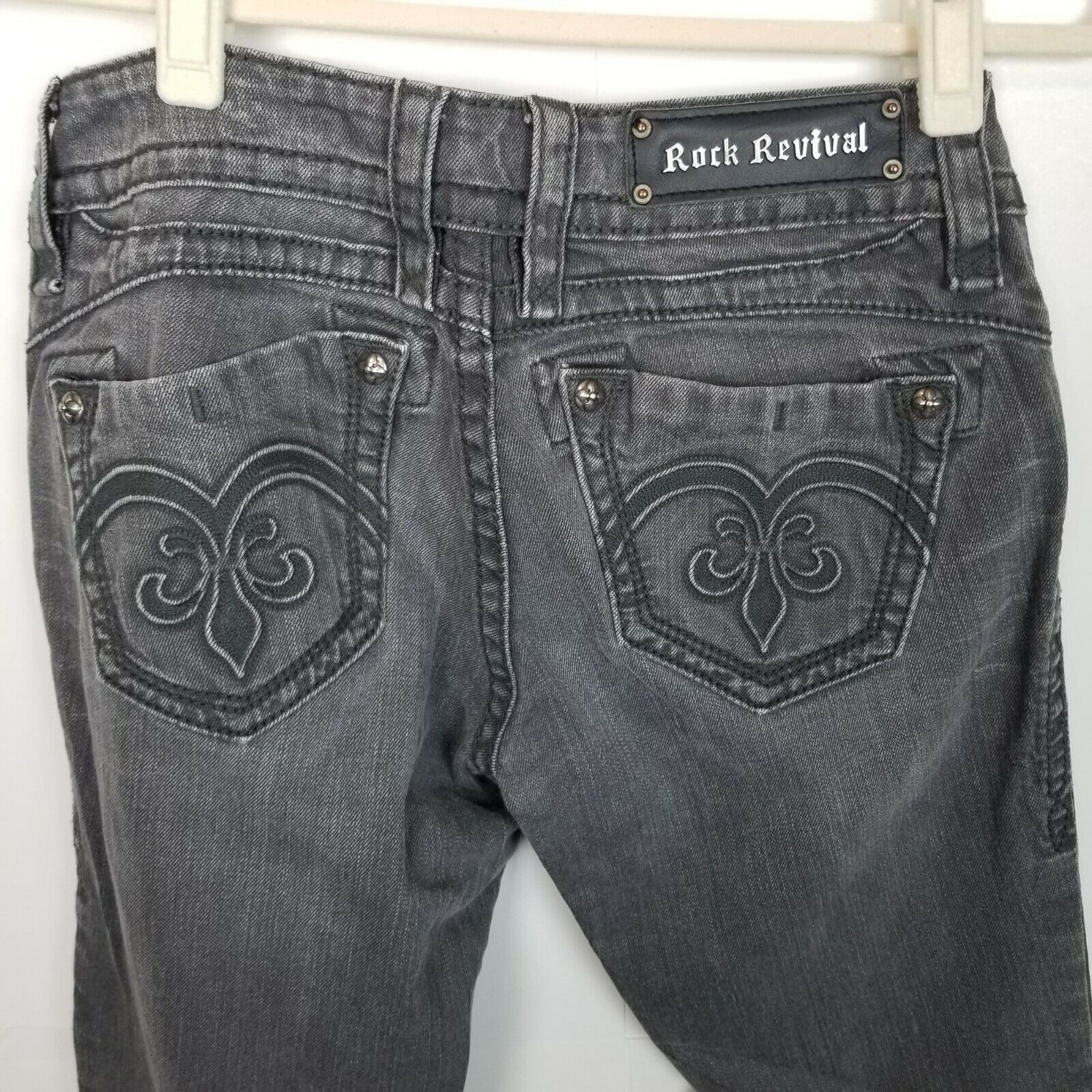 Rock Revival Rock Revival Womens Raquel Jeans Sz 27 Faded Black Straight Size 27" / US 4 / IT 40 - 6 Thumbnail