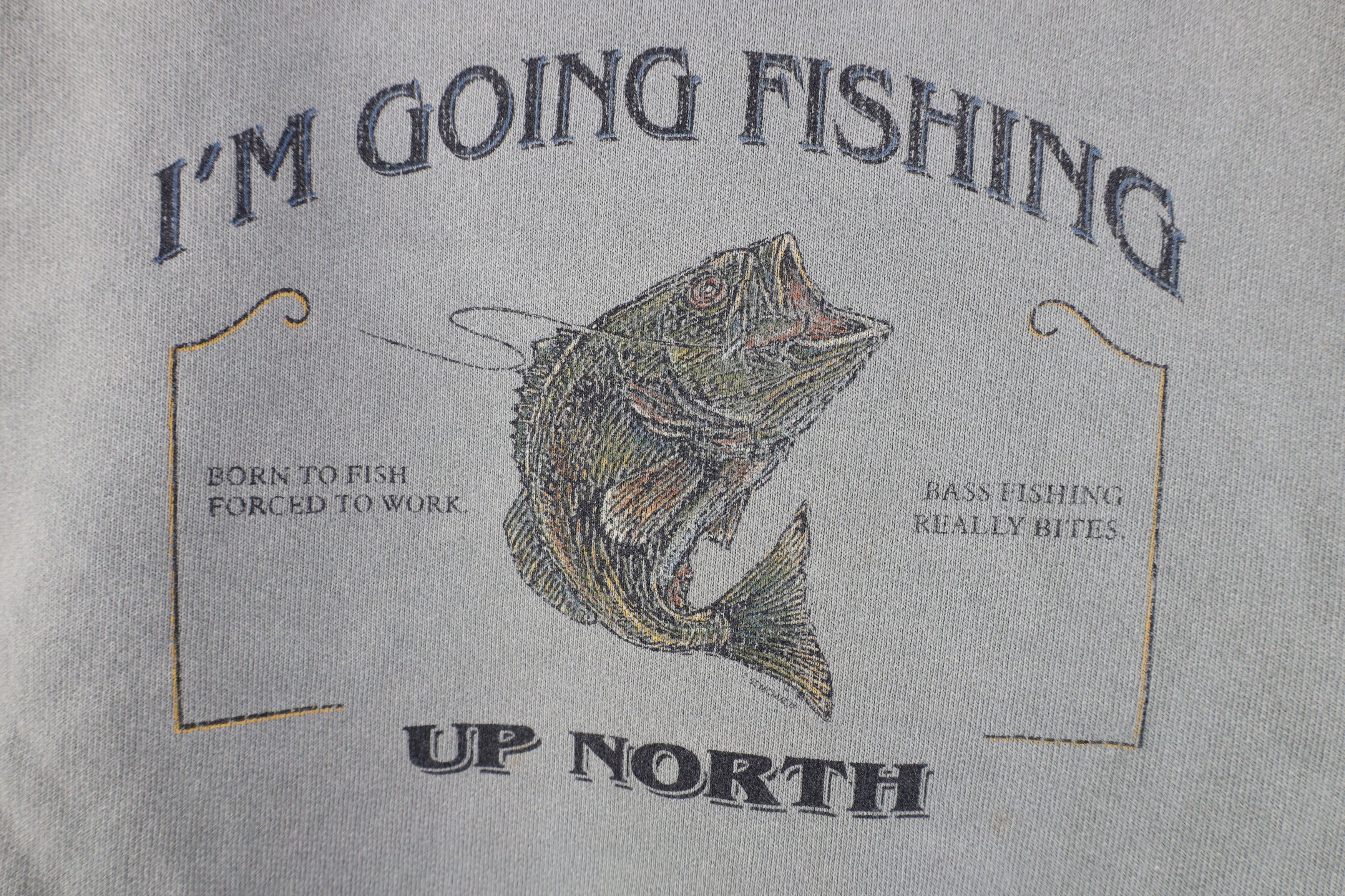 Vintage Vintage 90s Streetwear Pigment Fishing Up North Sweatshirt Size US M / EU 48-50 / 2 - 4 Thumbnail