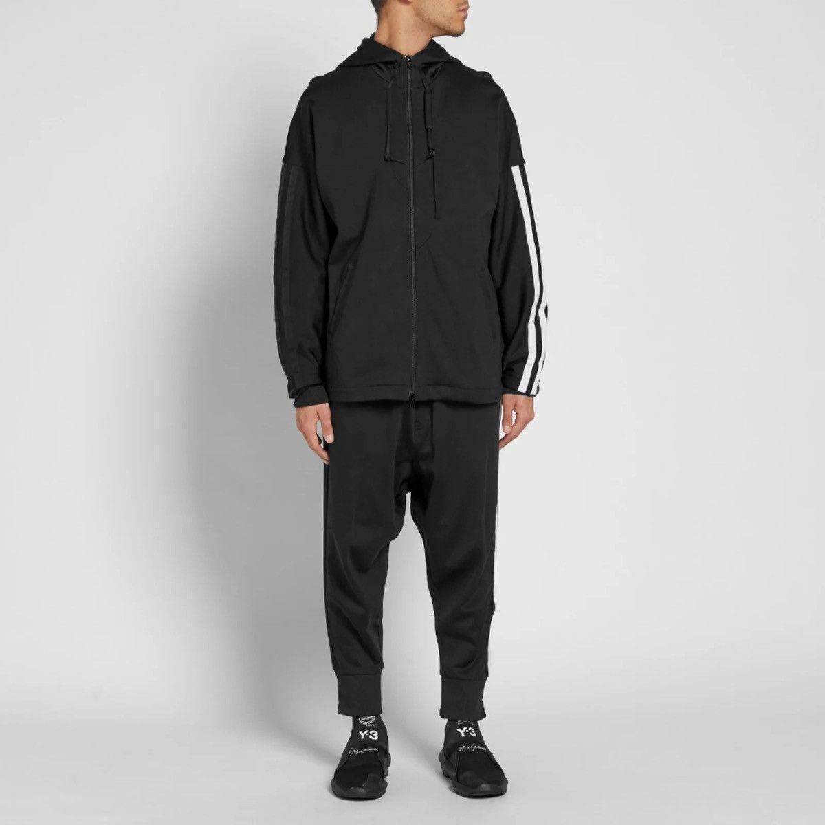 Y-3 Adidas Y-3 by Yohji Yamamoto Black & White Stripes Hoodie Size US XL / EU 56 / 4 - 3 Thumbnail