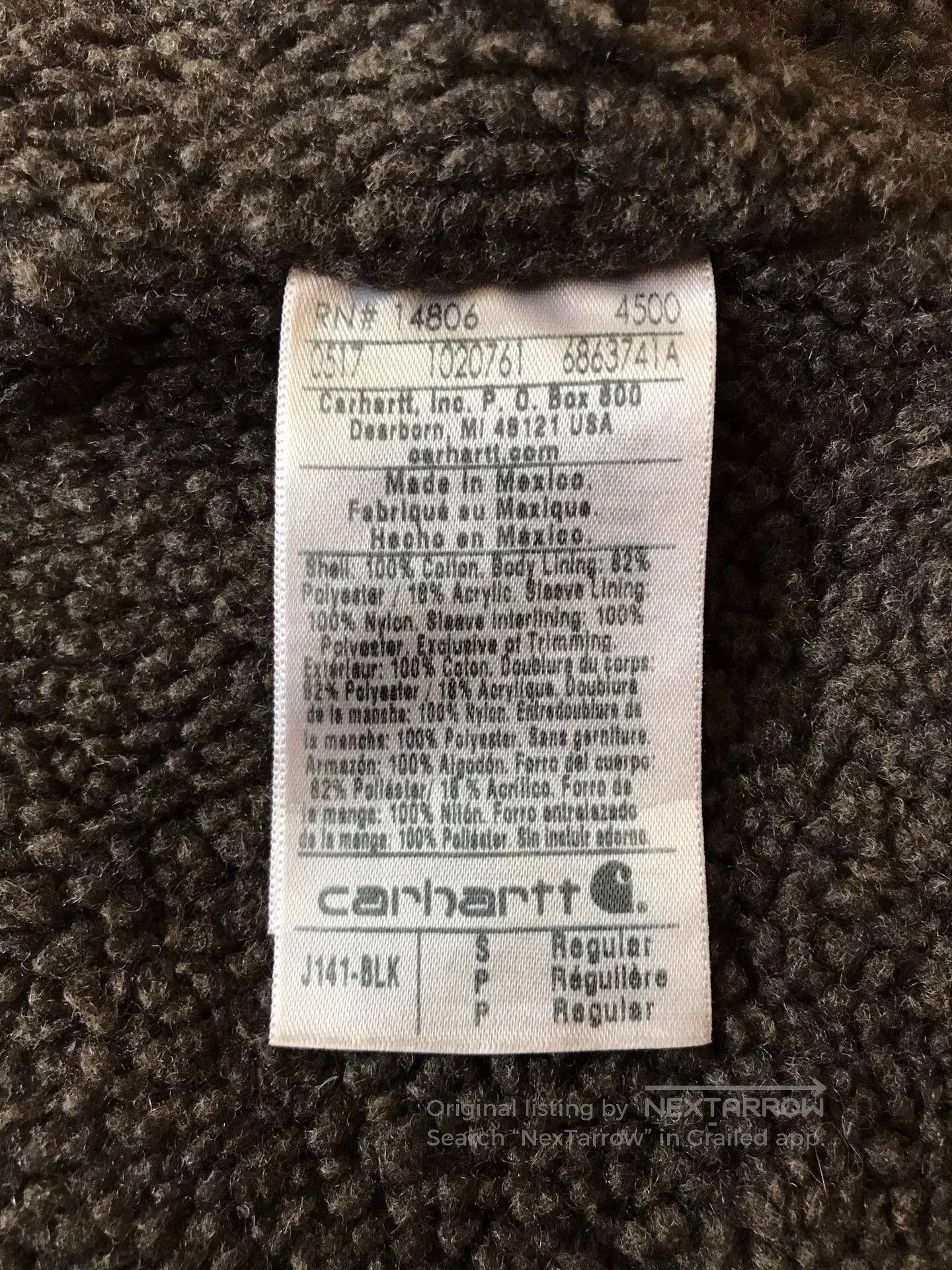 Carhartt Carhartt J141 Hooded Work Jacket. Size US S / EU 44-46 / 1 - 9 Thumbnail