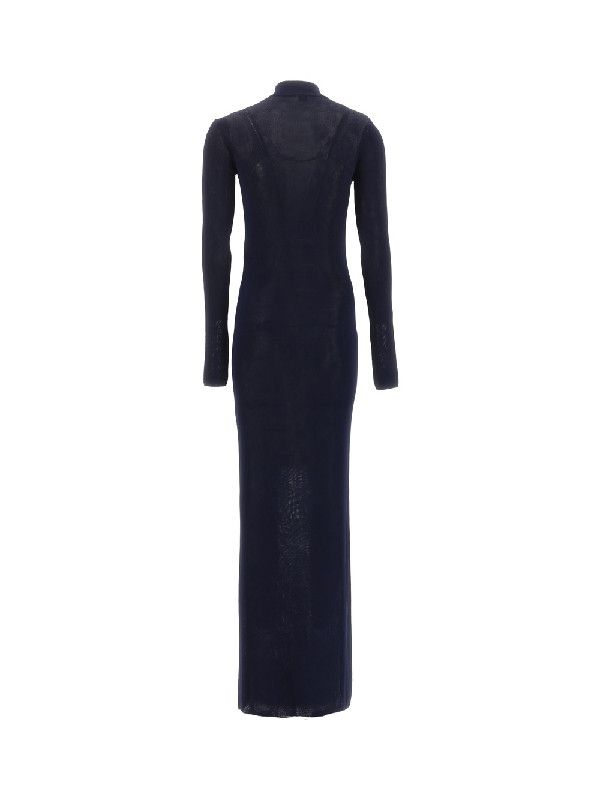 Saint Laurent Paris o1s1wg110225 739561 Long Knit Dress in Navy Size L / US 10 / IT 46 - 2 Thumbnail