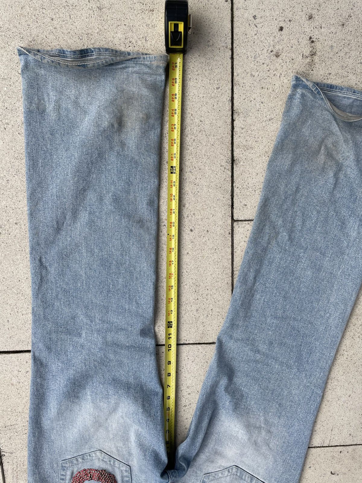 True Religion 🚨 Light Wash/Red Crystal Billys by Uncomfortable Clothing 🚨 Size US 38 / EU 54 - 10 Thumbnail