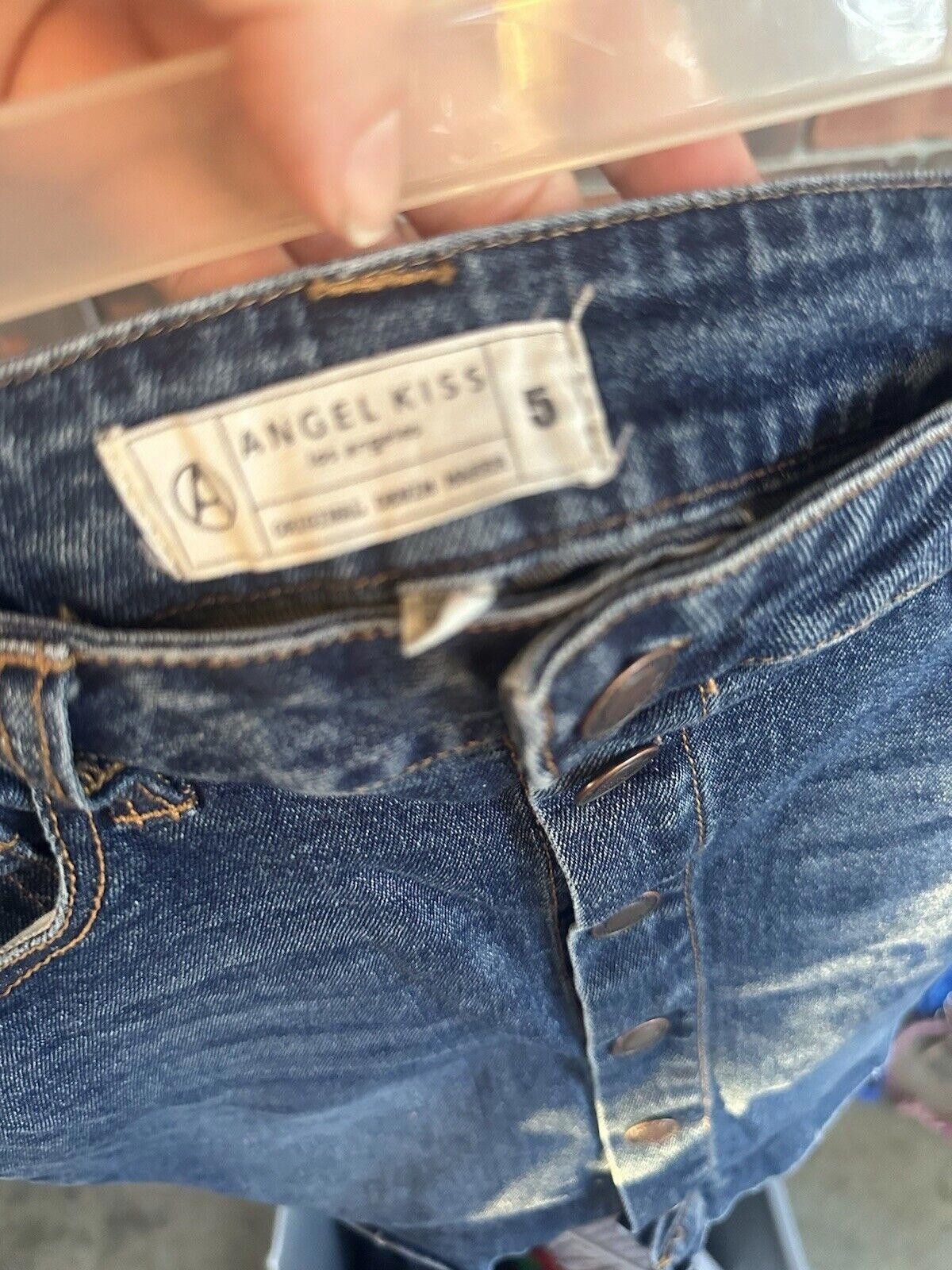 Designer Angel Kiss Size 5 Skirt Buttons Denim Size 30" / US 8 / IT 44 - 5 Thumbnail